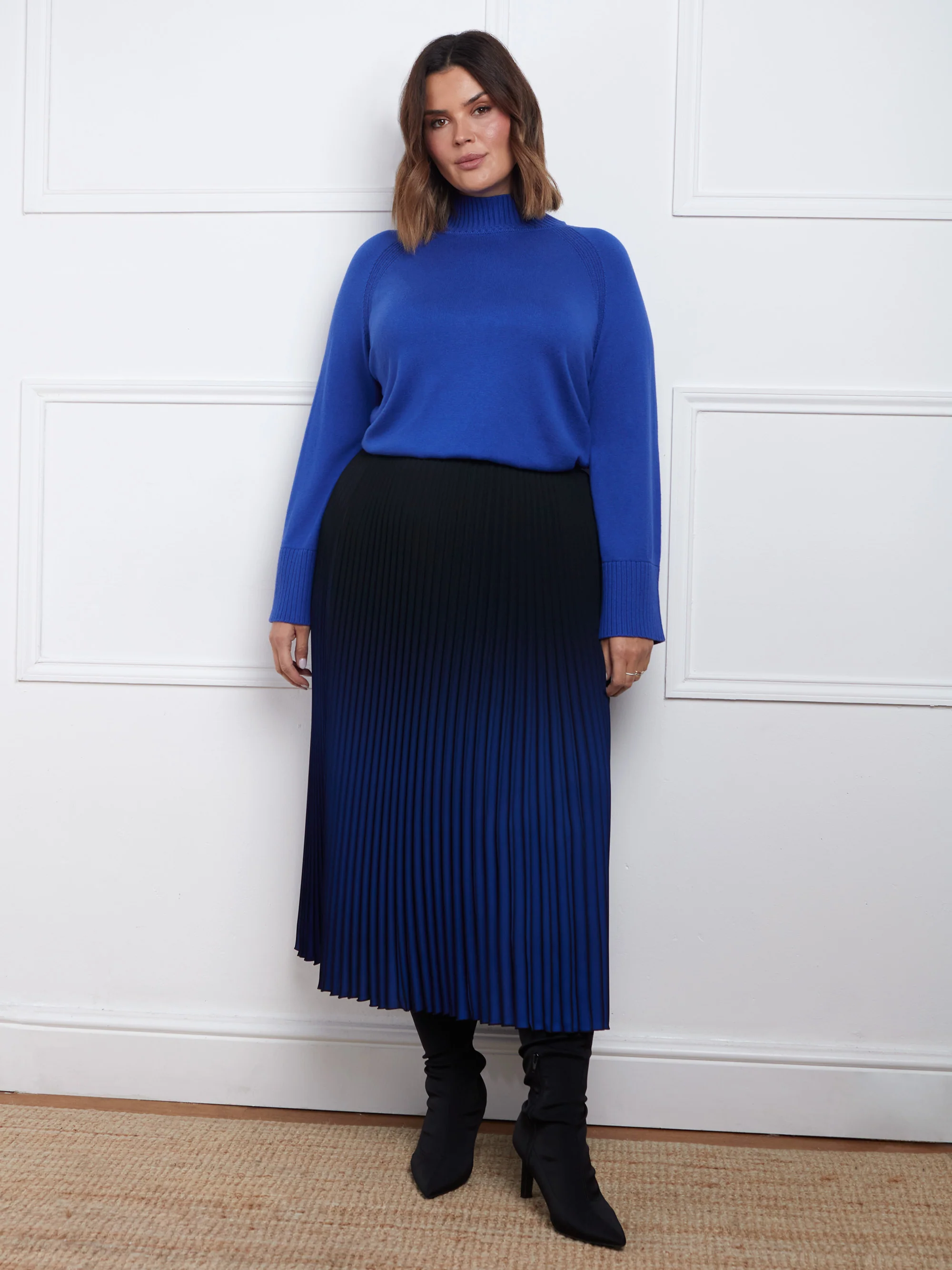 Blue Mock Neck Jumper - Image 4