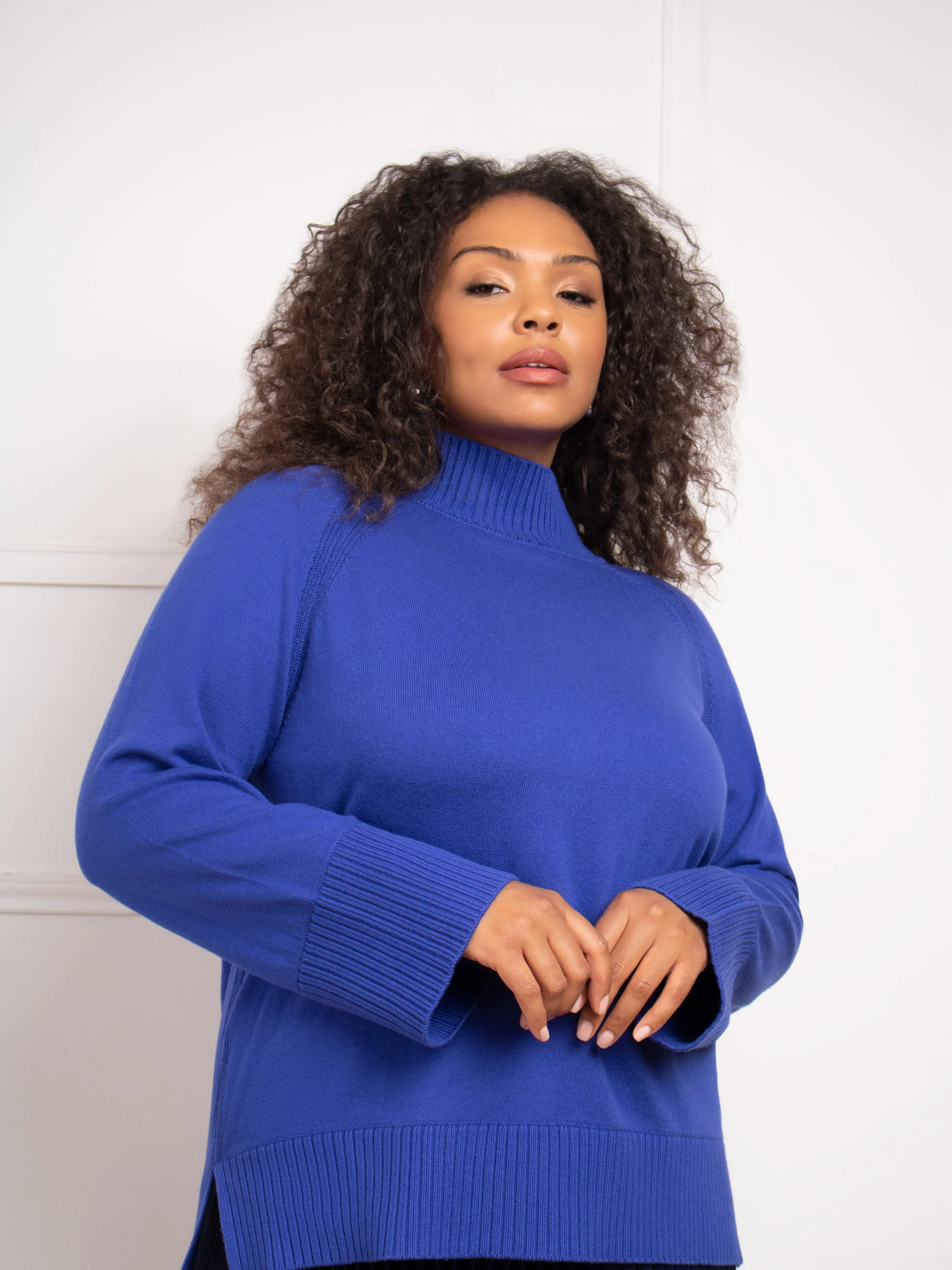 Blue Mock Neck Jumper - Image 5