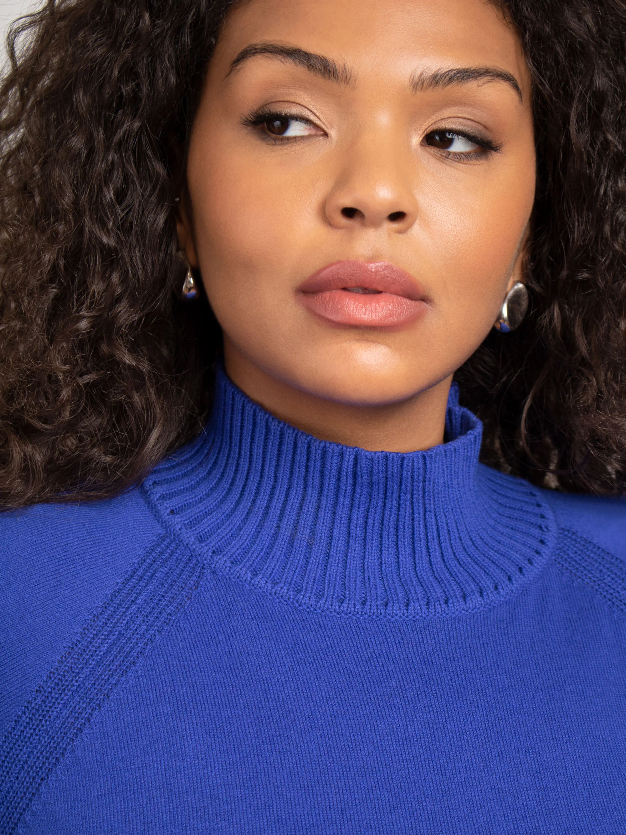 Blue Mock Neck Jumper - Image 6