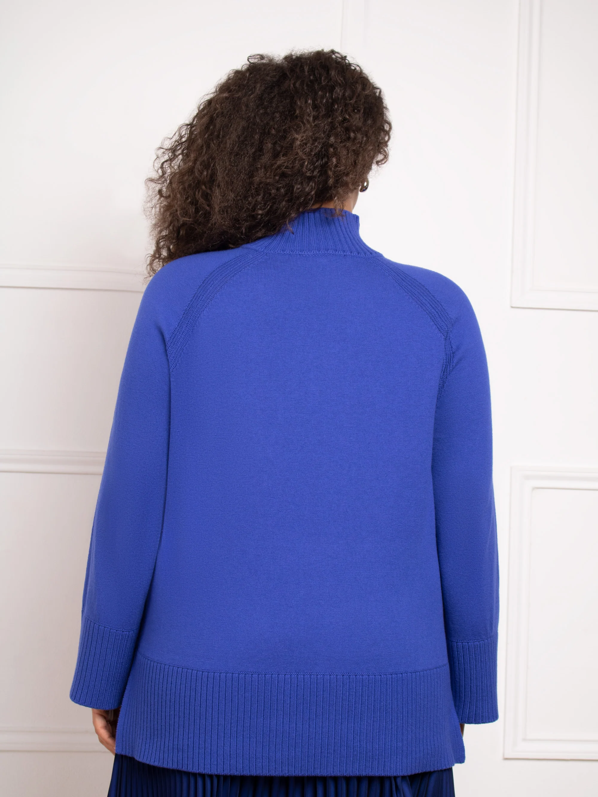 Blue Mock Neck Jumper - Image 8