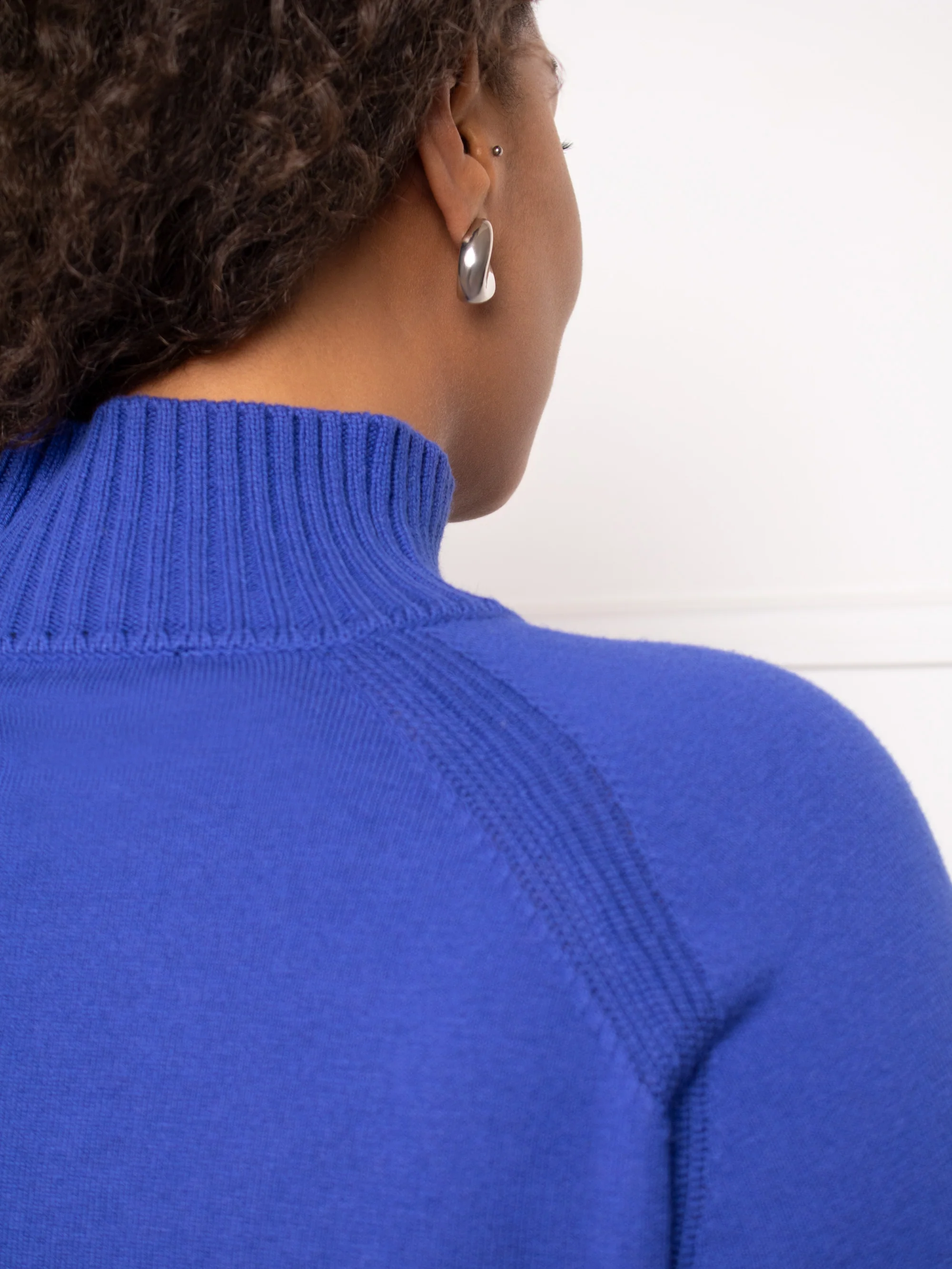 Blue Mock Neck Jumper - Image 9