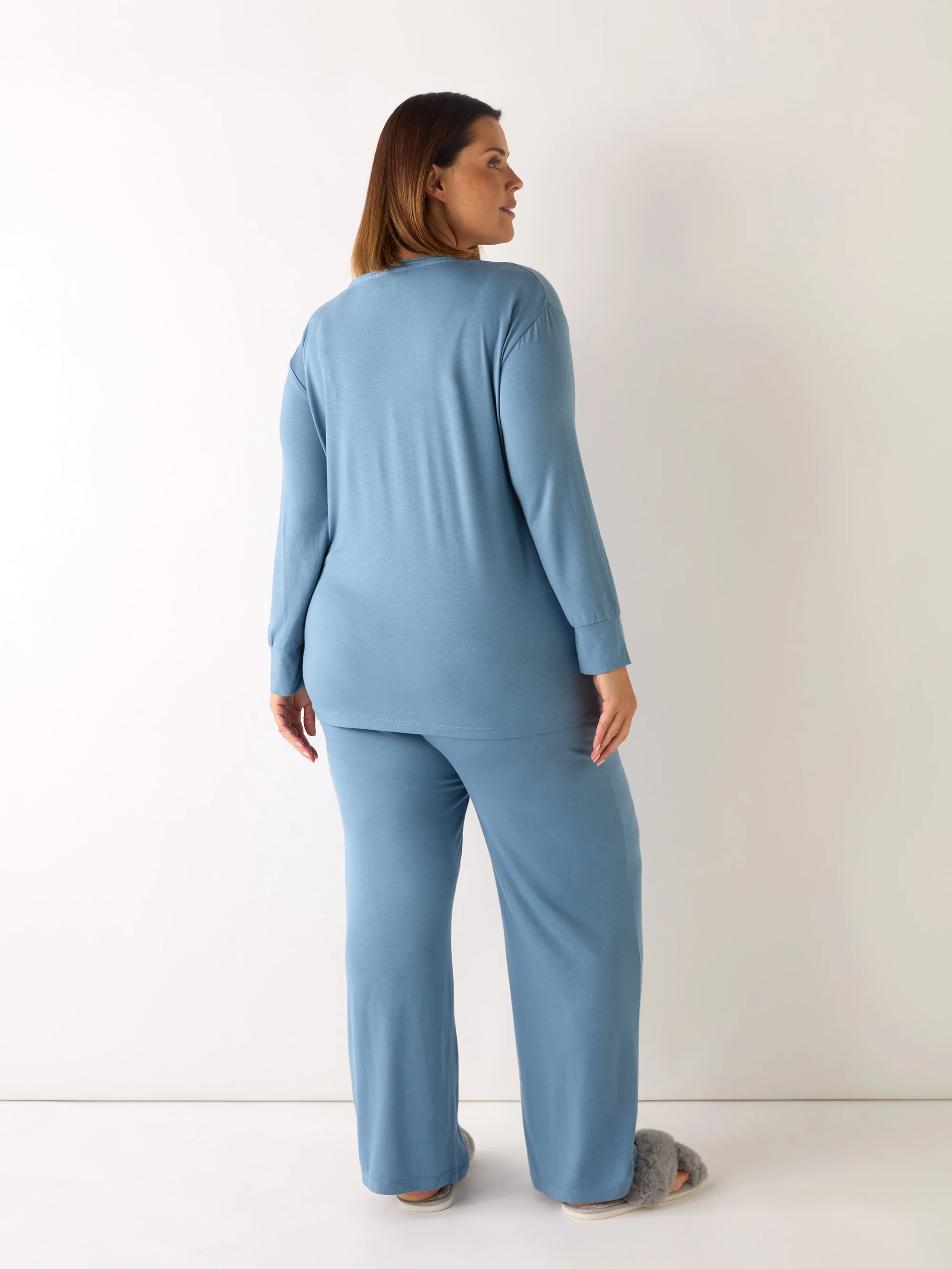 Blue Modal Jersey Pyjama Set - Image 4