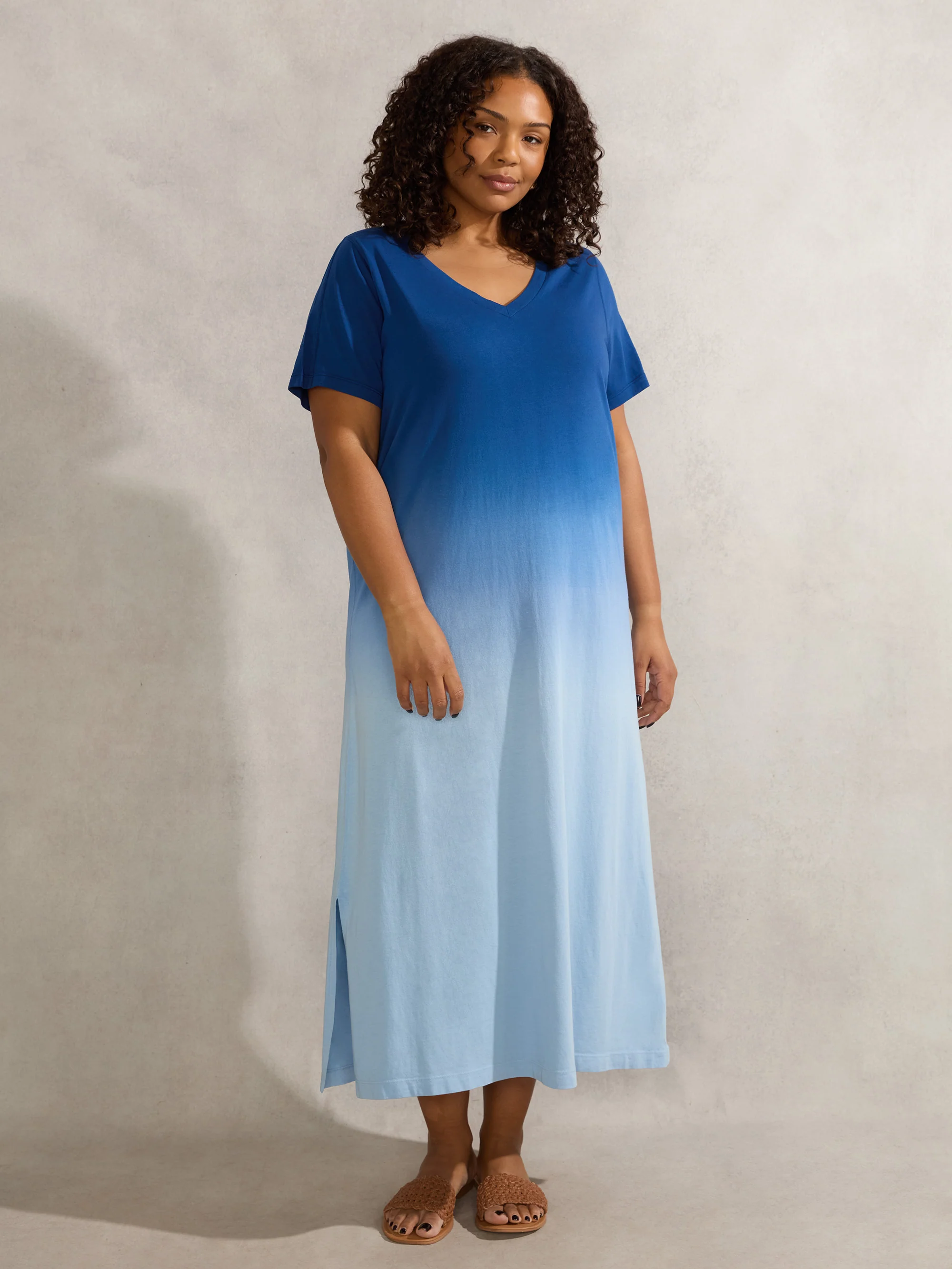 Blue Ombre T-Shirt Dress - Image 2