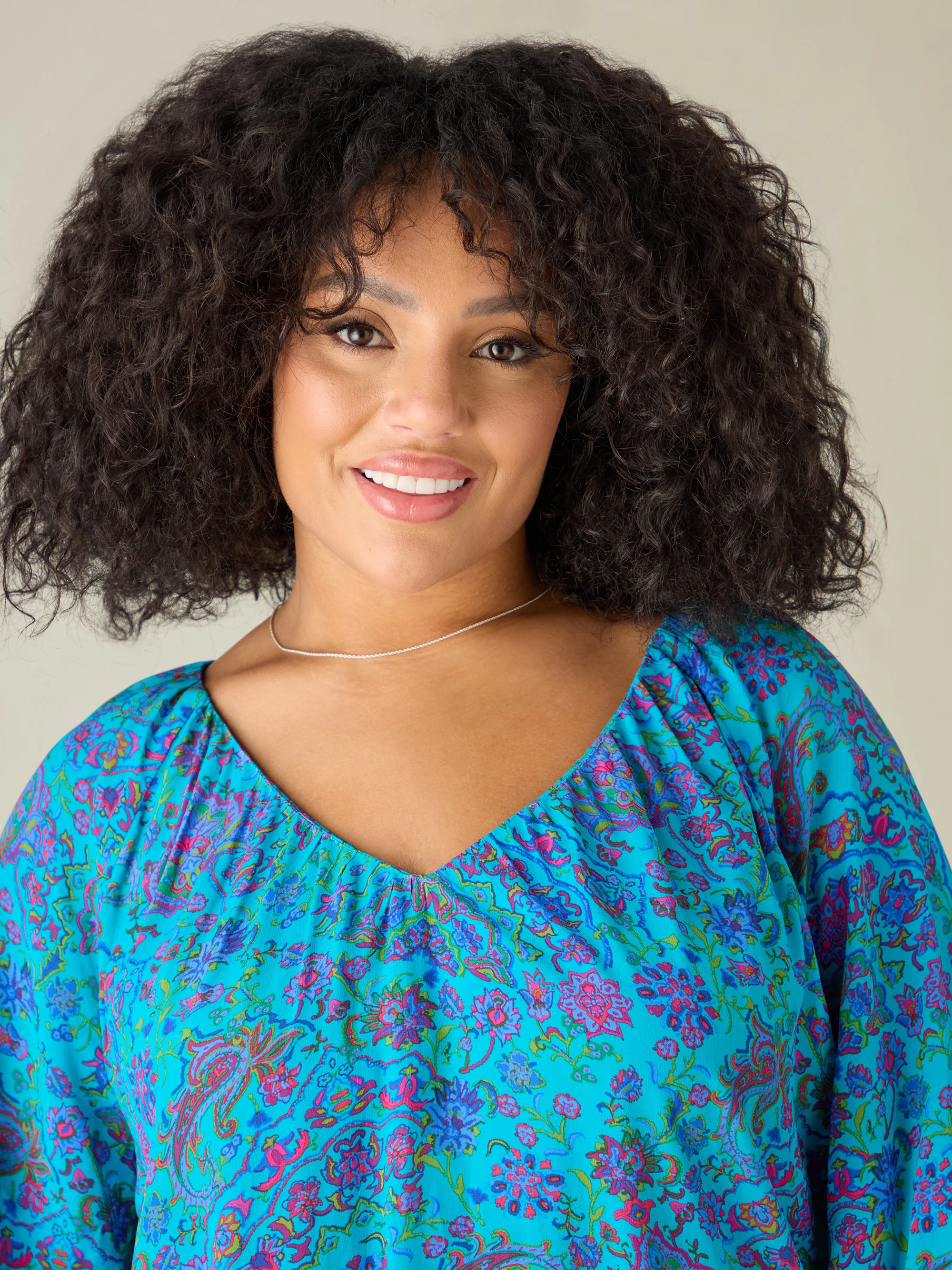 Blue Paisley Gathered Top - Image 5