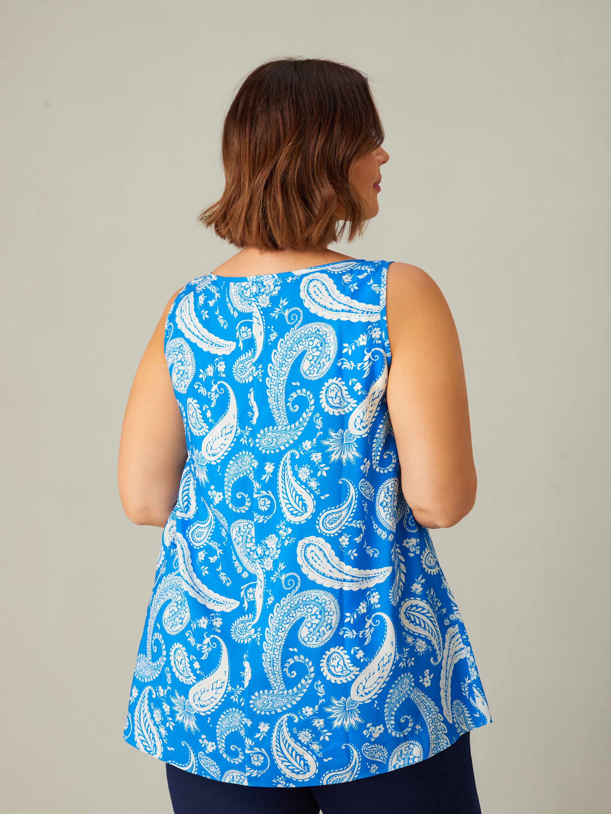 Blue Paisley Print Vest - Image 3