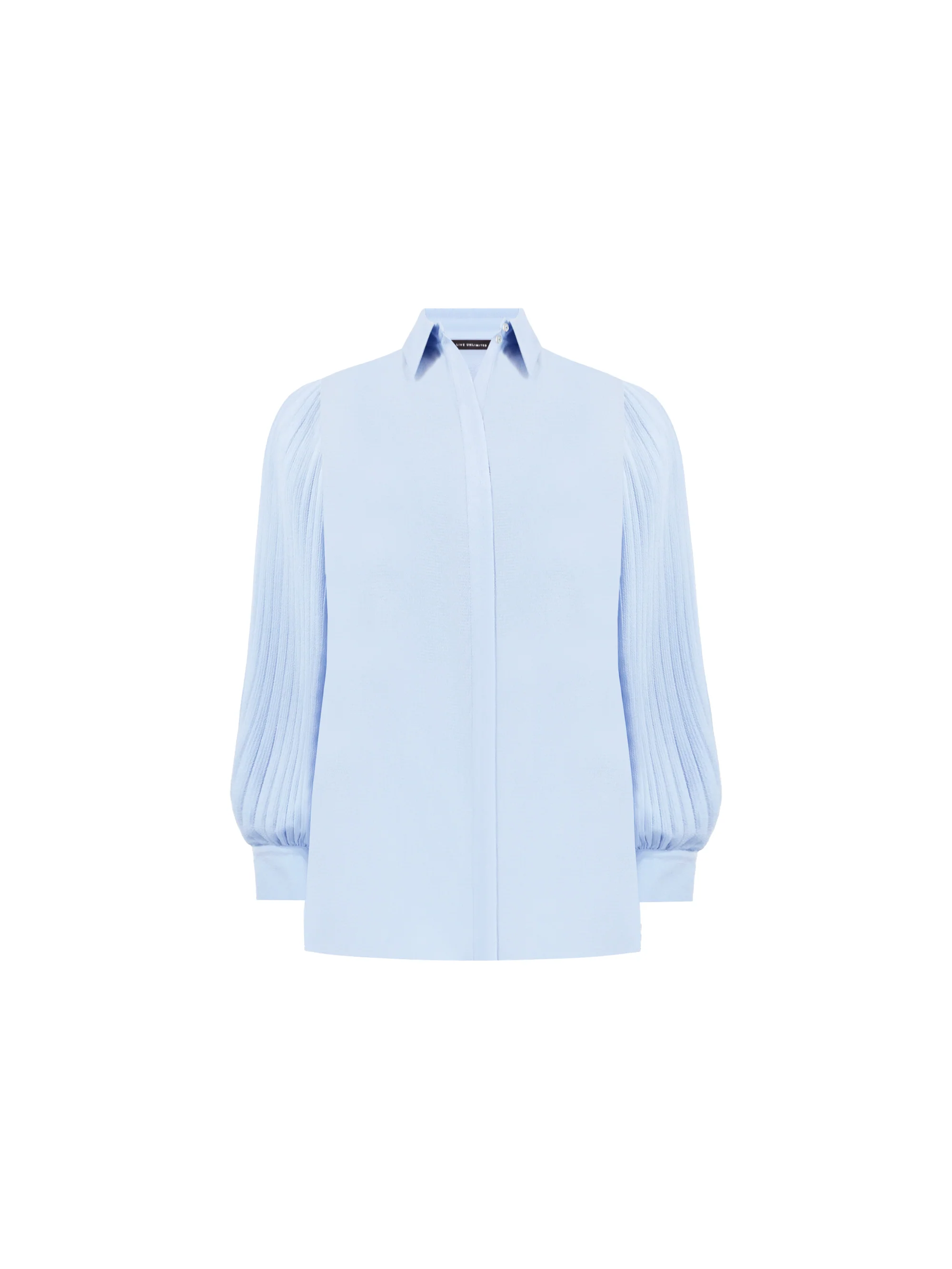 Blue Pleated Sleeve Shirt - Image 5
