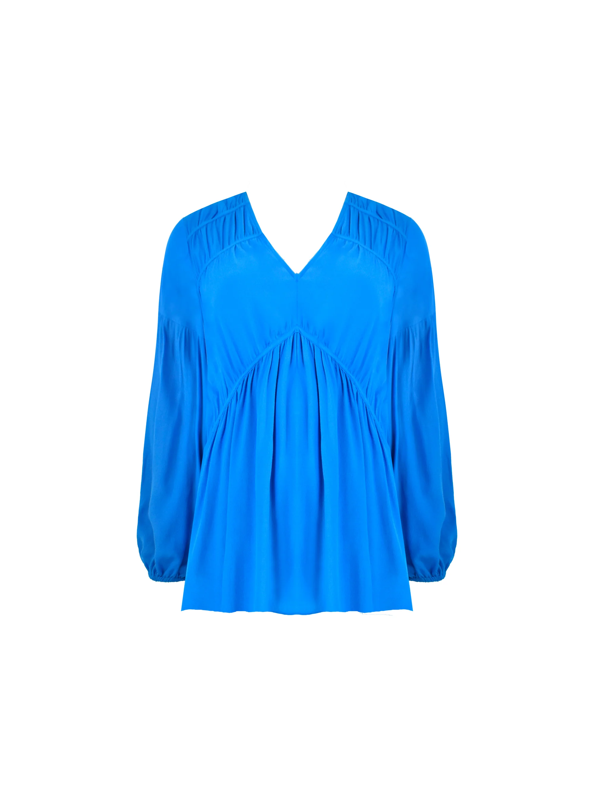 Blue Ruched Front Blouse - Image 8