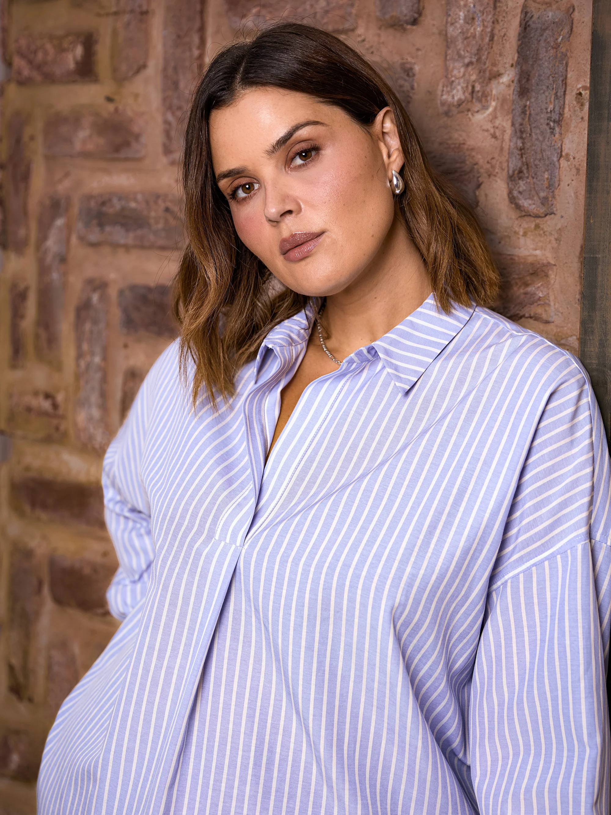 Blue Stripe Half Placket Shirt - Image 5