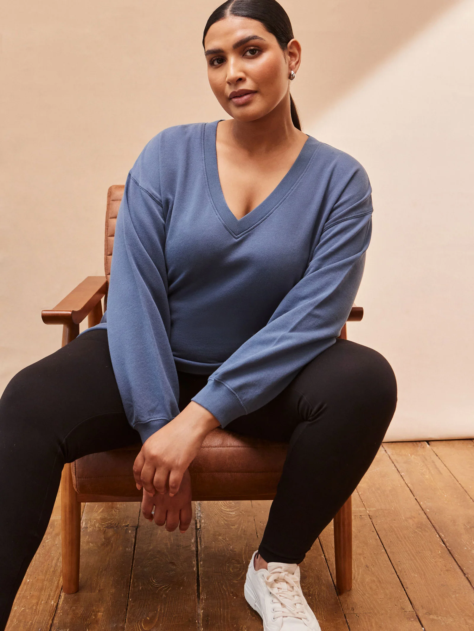 Blue V Neck Sweatshirt - Image 2