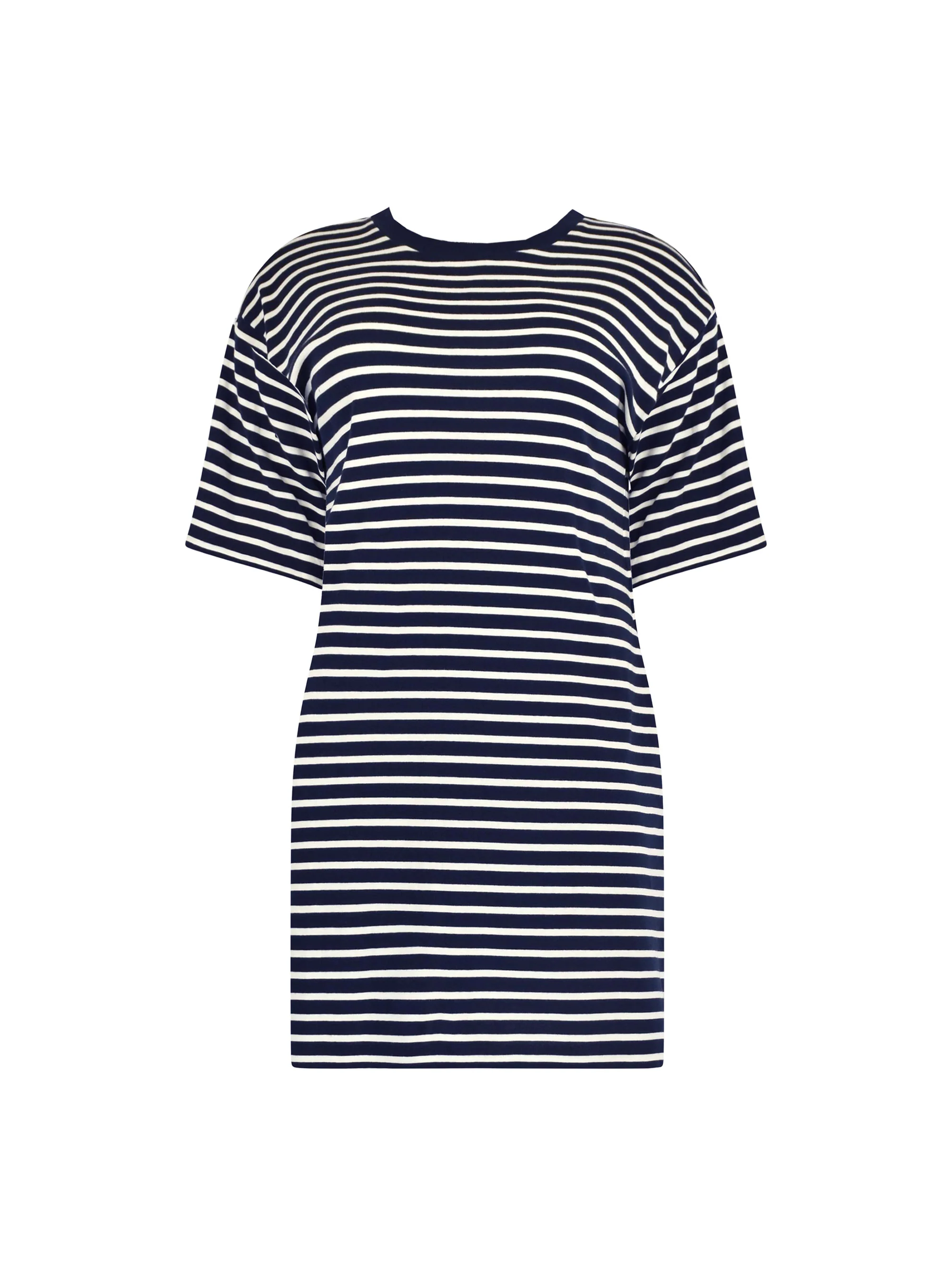 Blue & White Stripe Jersey T-Shirt Dress - Image 5