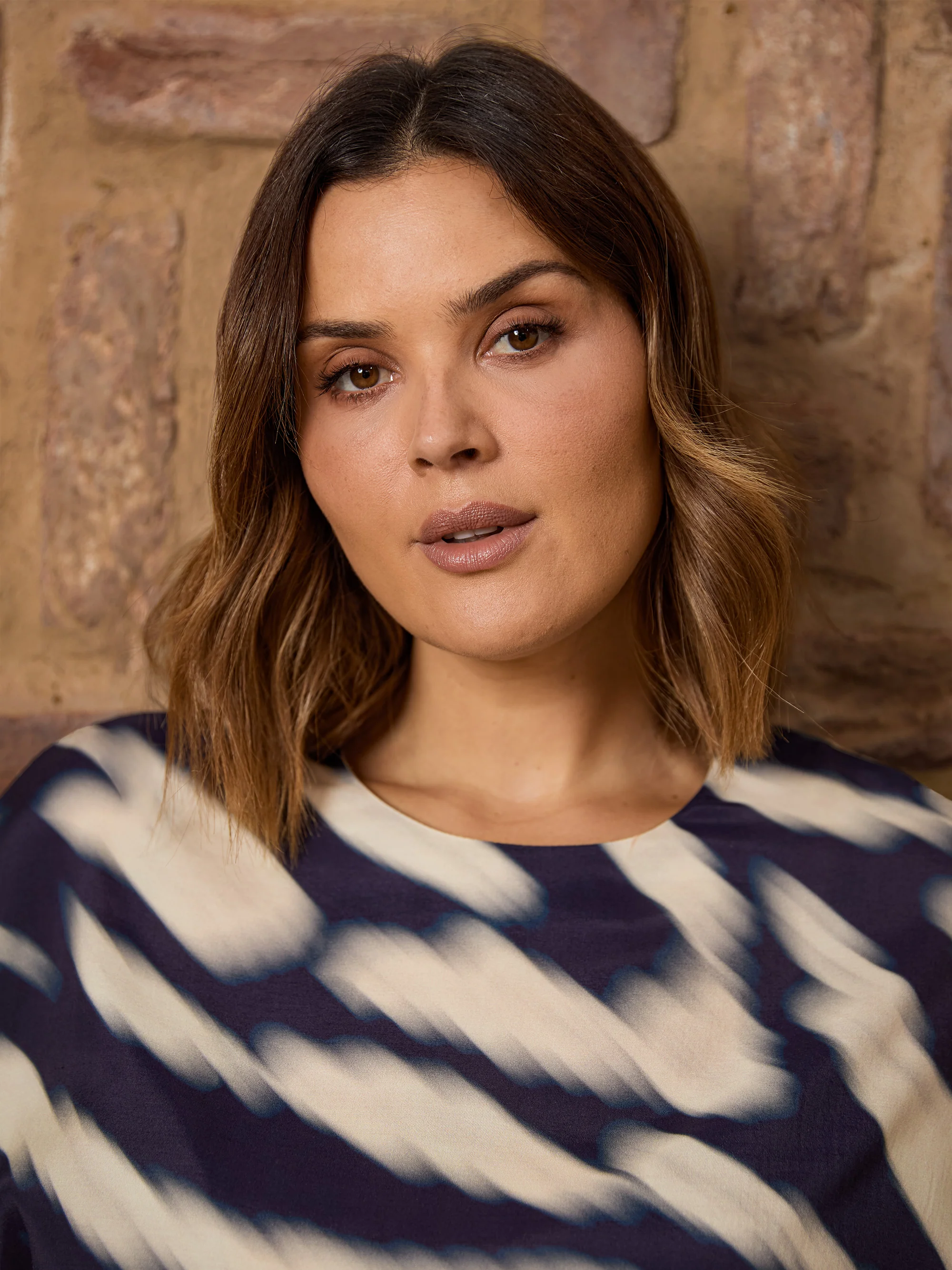Blurred Animal Print Elevated Woven Top - Image 7