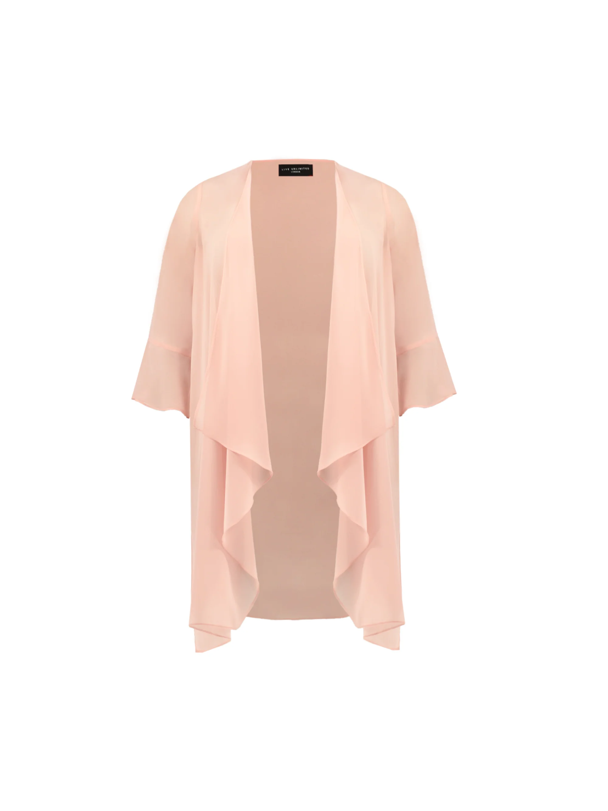 Blush Corded Lace Dress With Waterfall Jacket - Image 7