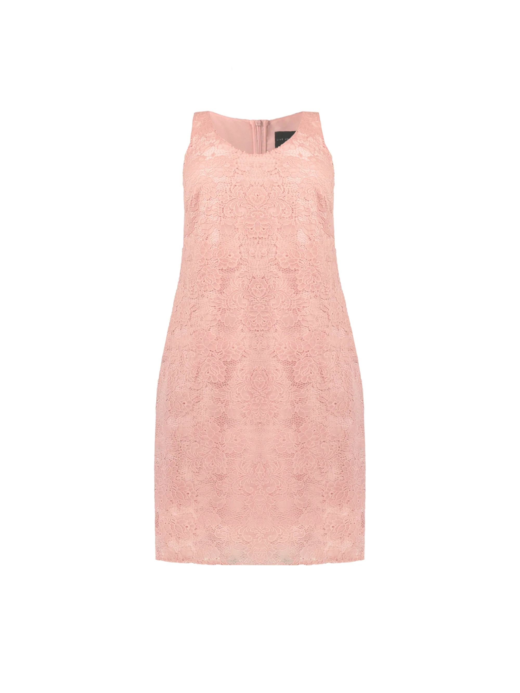 Blush Corded Lace Dress With Waterfall Jacket - Image 8