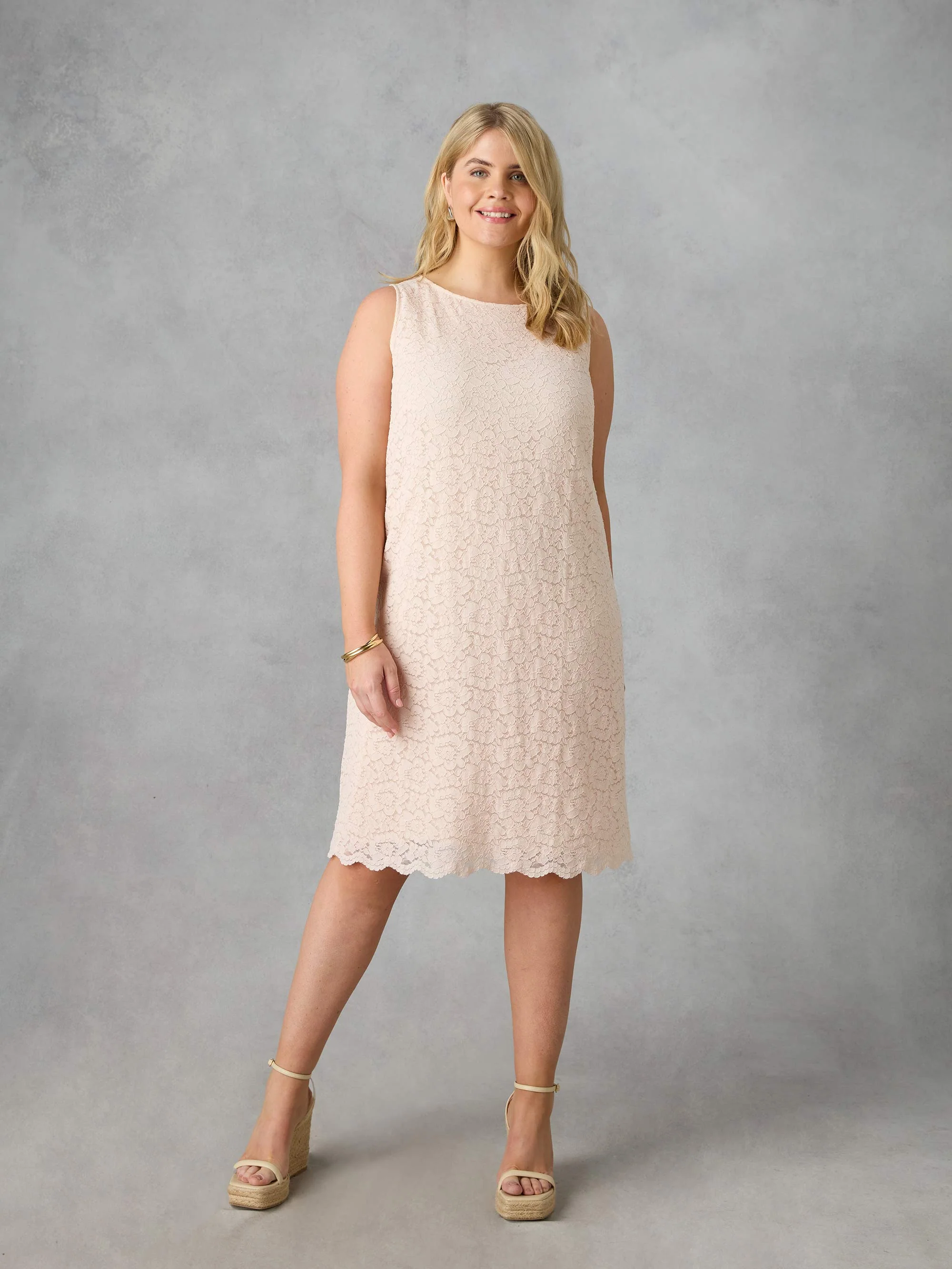 Blush Lace Shift Dress - Image 3
