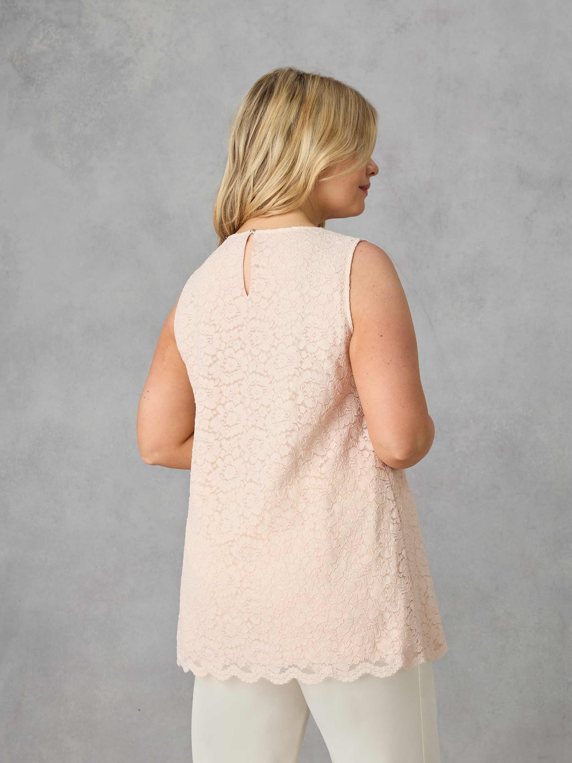 Blush Lace Sleeveless Top - Image 4