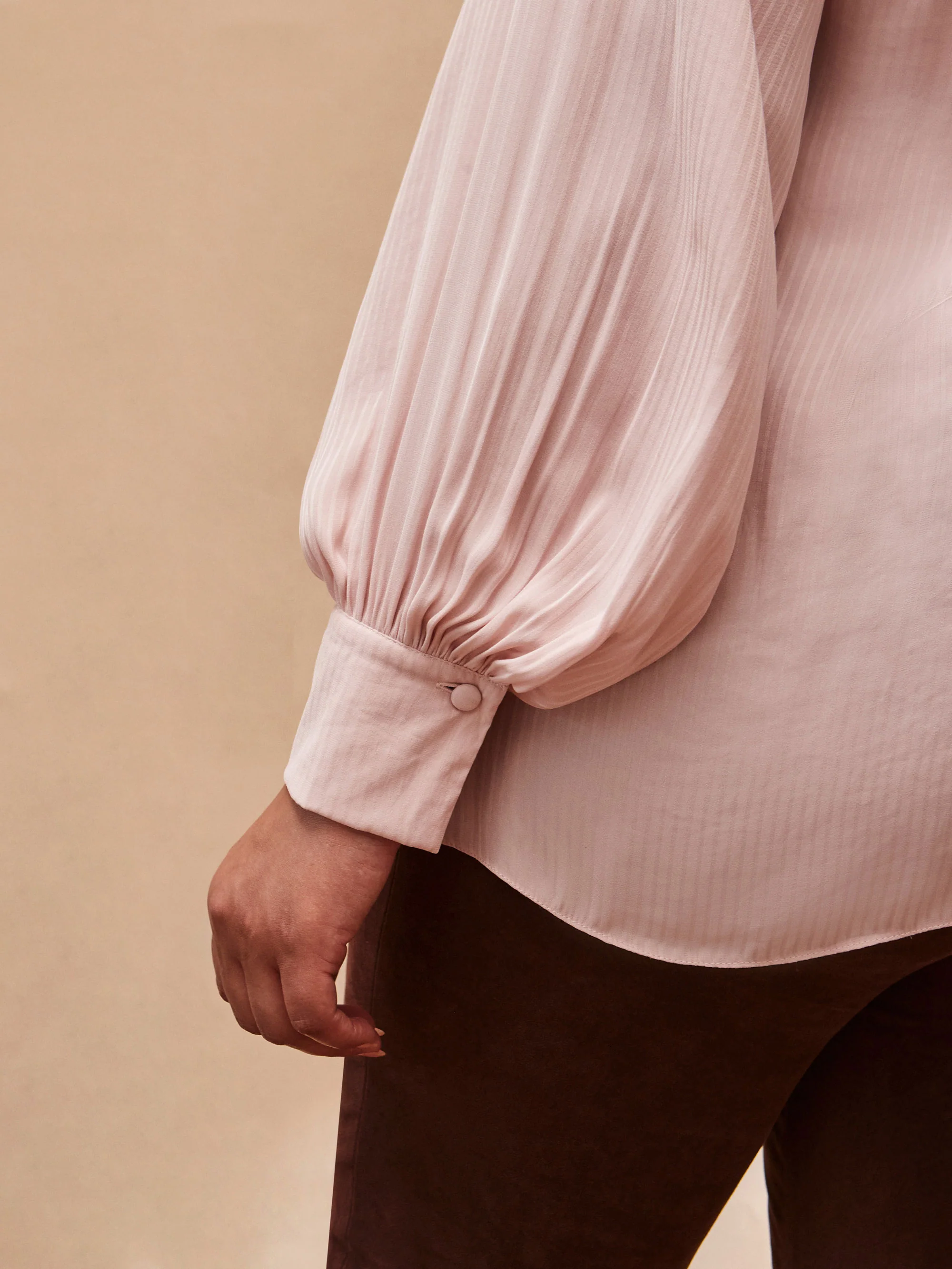 Blush Twist High Neck Blouse - Image 3