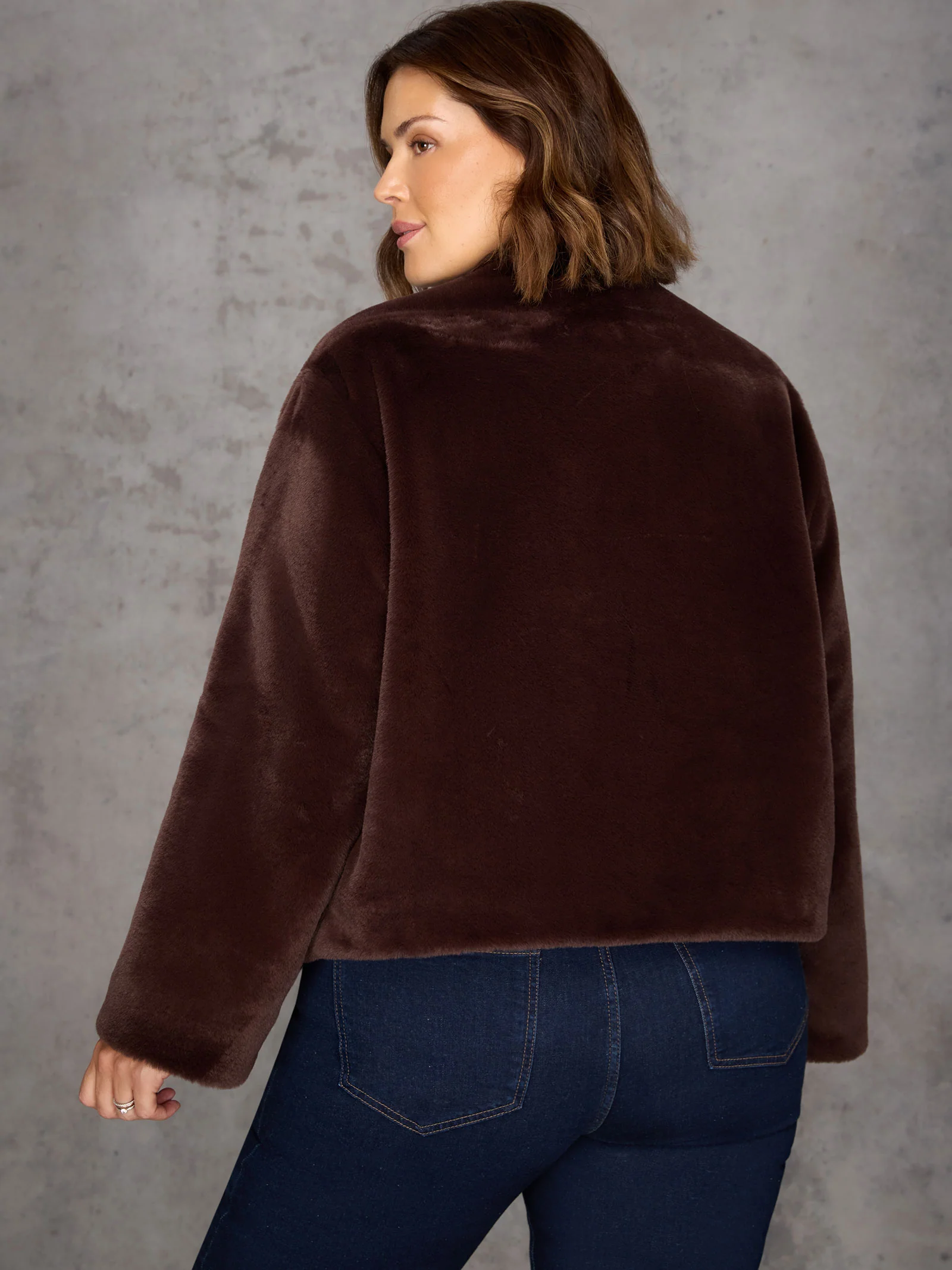 Brown Faux Fur Jacket - Image 7