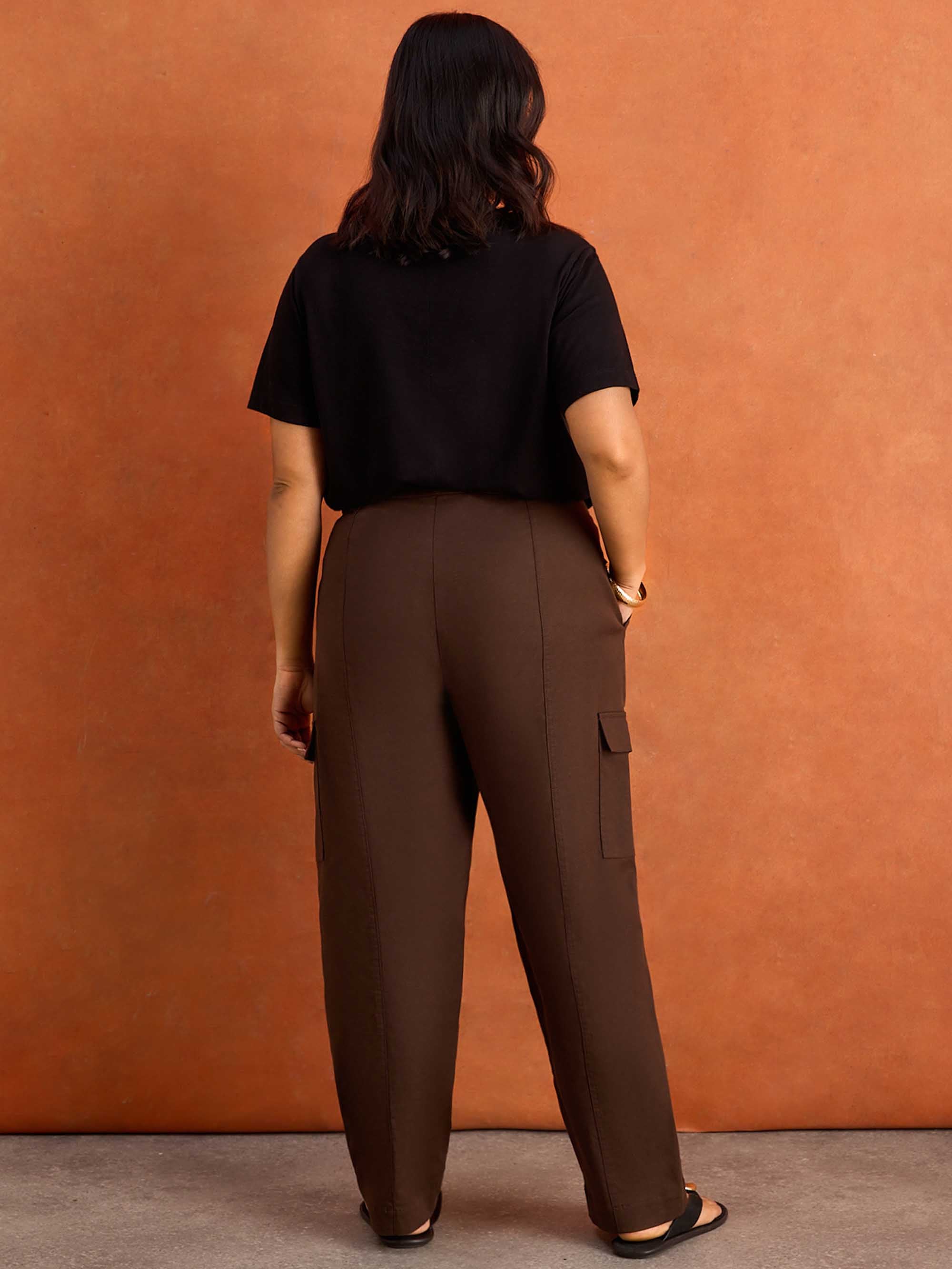 Brown Utility Trousers With Pockets - Image 4
