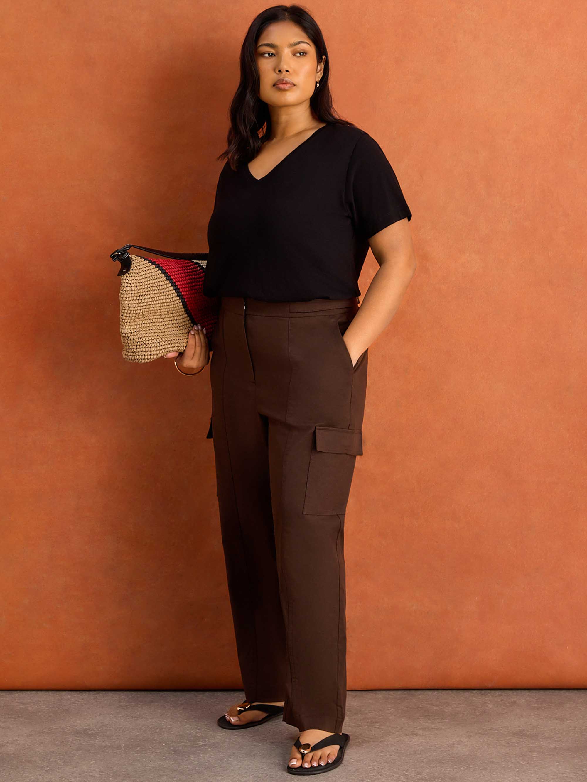 Brown Utility Trousers With Pockets - Image 5