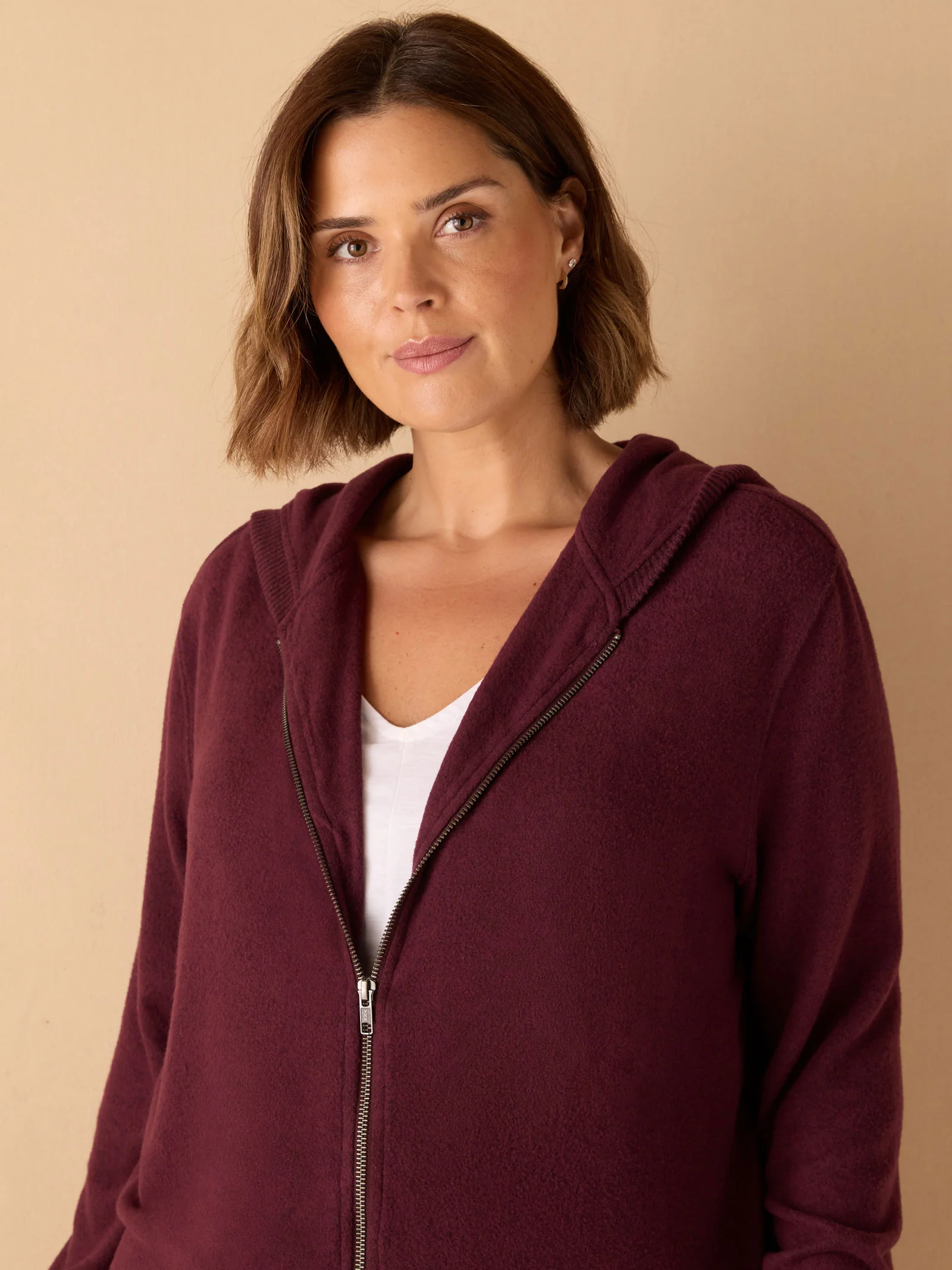 Burgundy Supersoft Zip Hoodie - Image 4