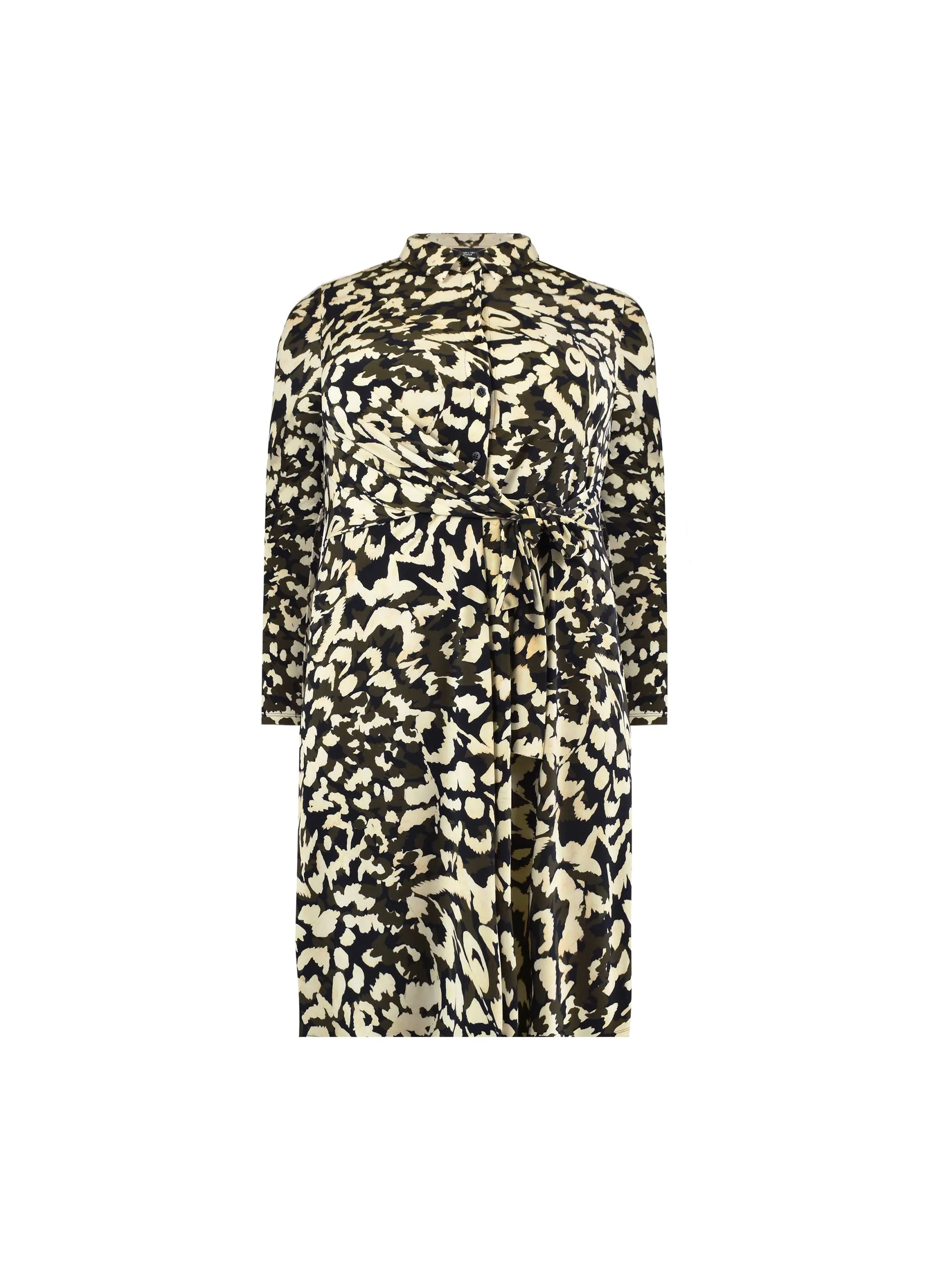 Camo Print Tie Side Jersey Shirt Dress - Image 5