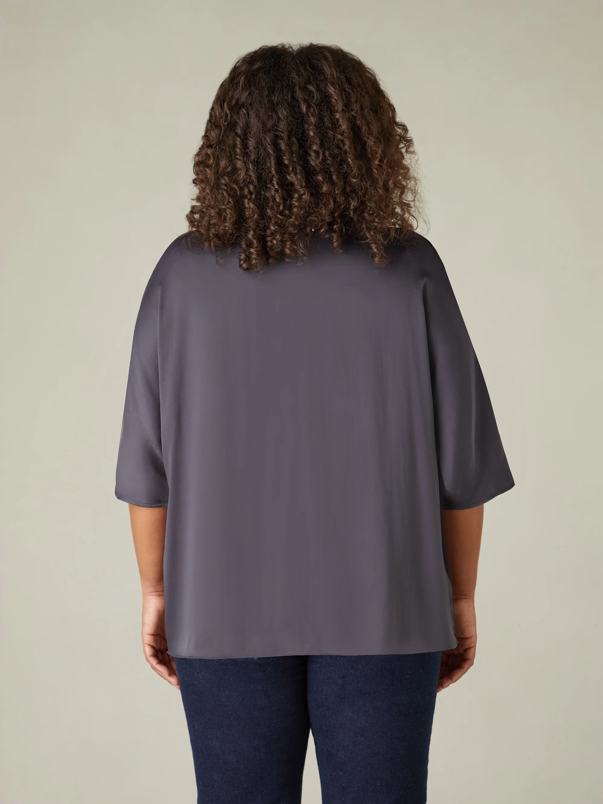 Charcoal Satin Tie Front Cover Up - Image 6