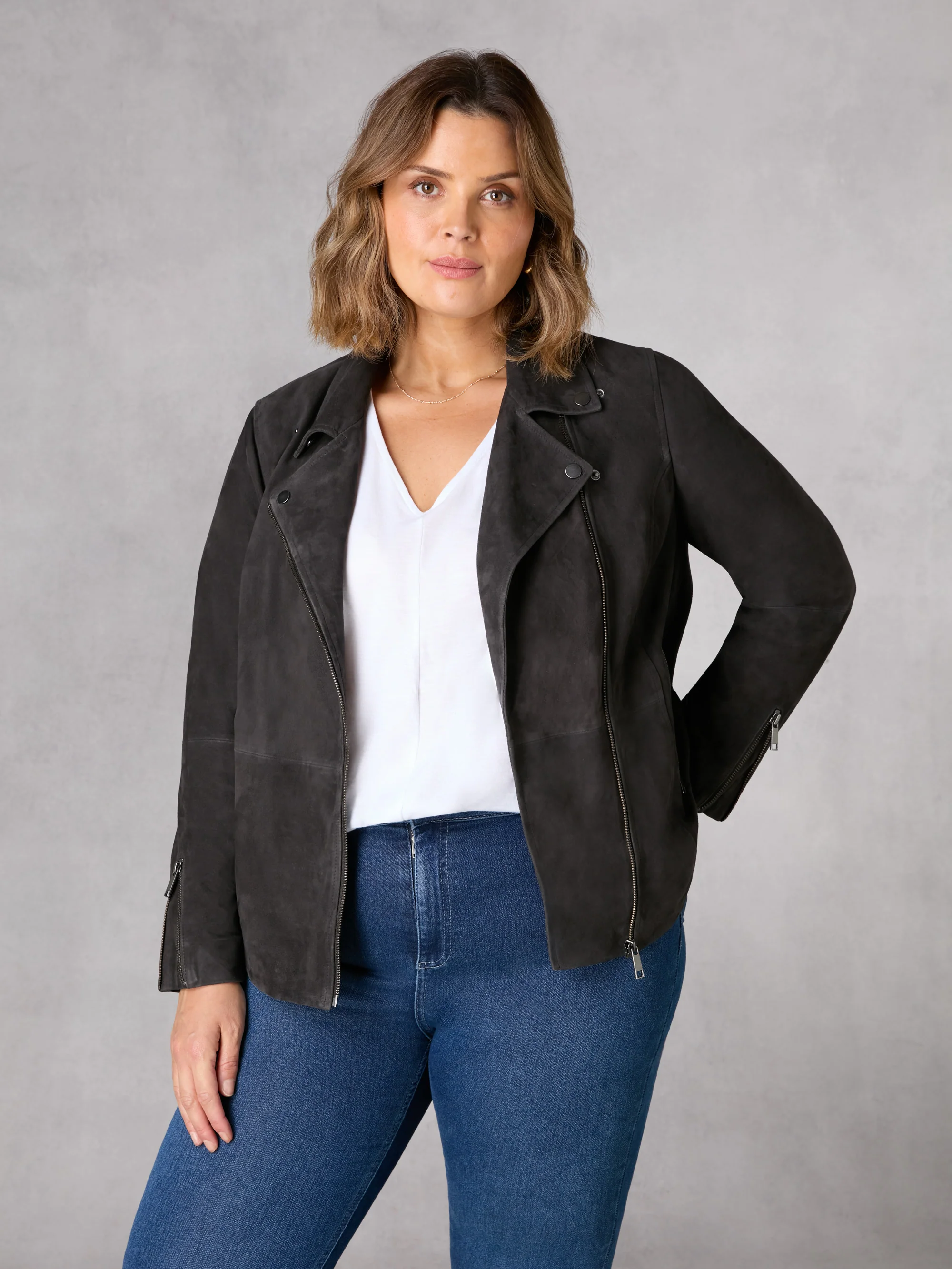 Charcoal Suede Jacket - Image 5