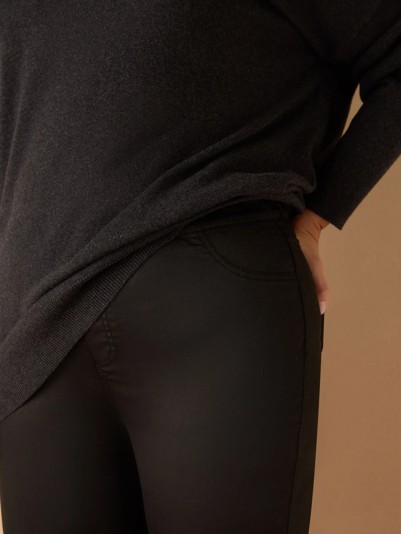 Charcoal V Neck Jumper - Image 3