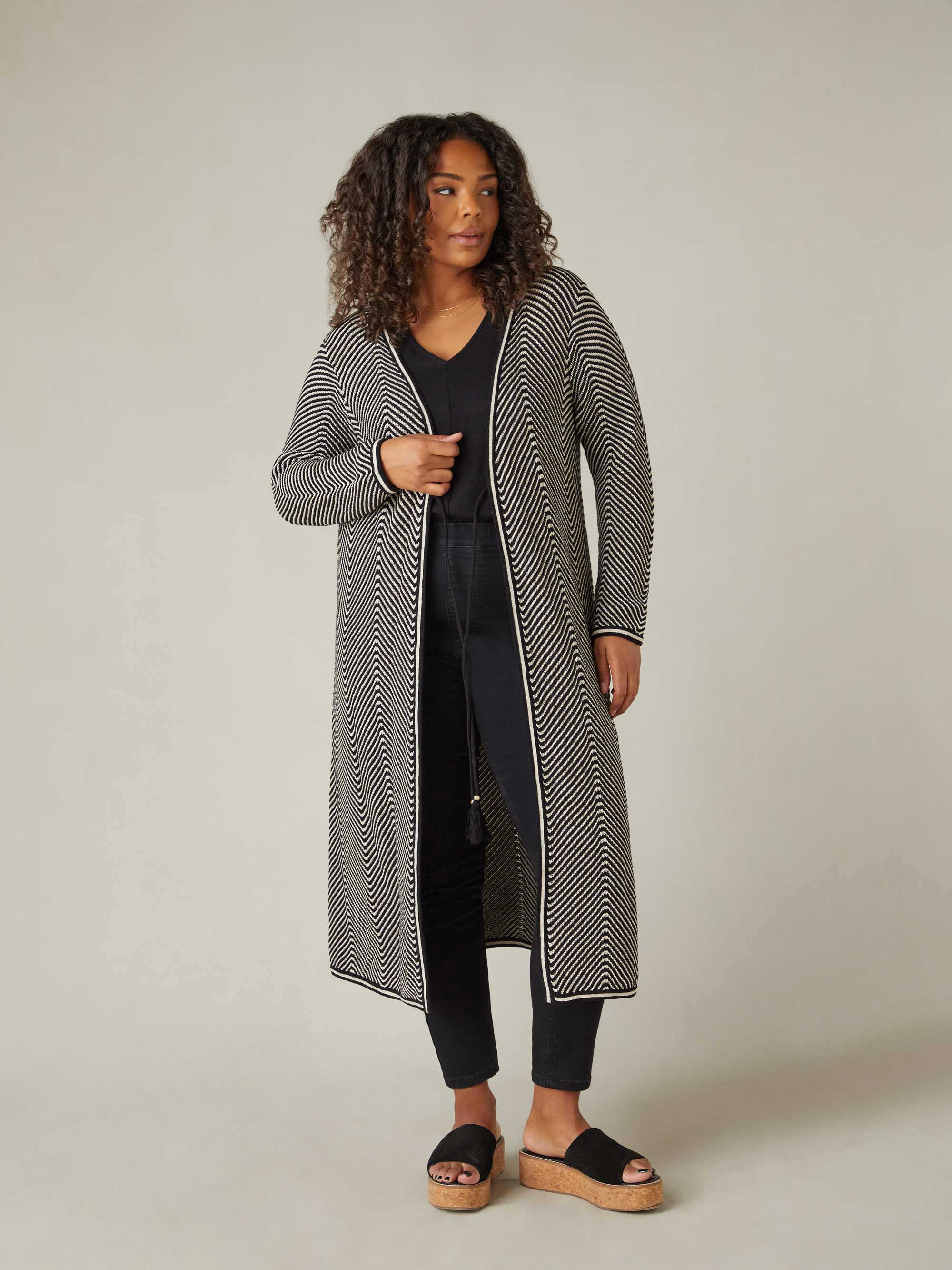 Chevron Knitted Cardigan - Image 2