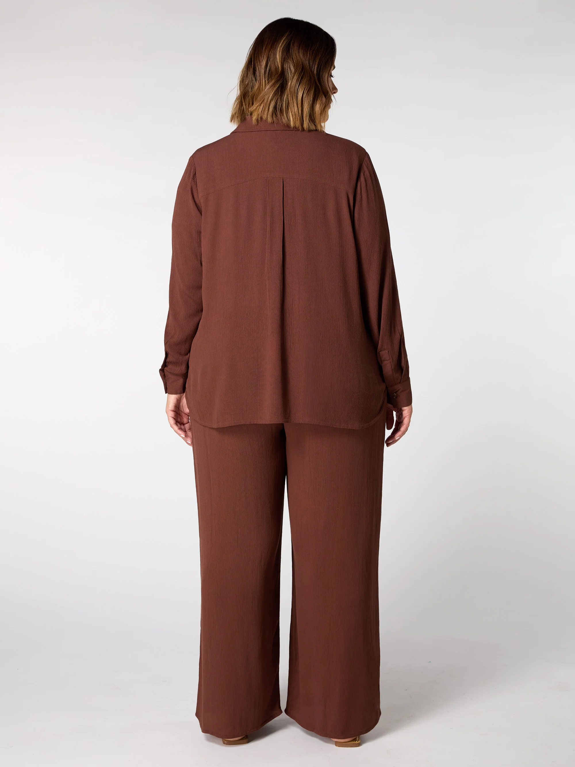 Chocolate Crinkle Drawstring  Trouser - Image 5