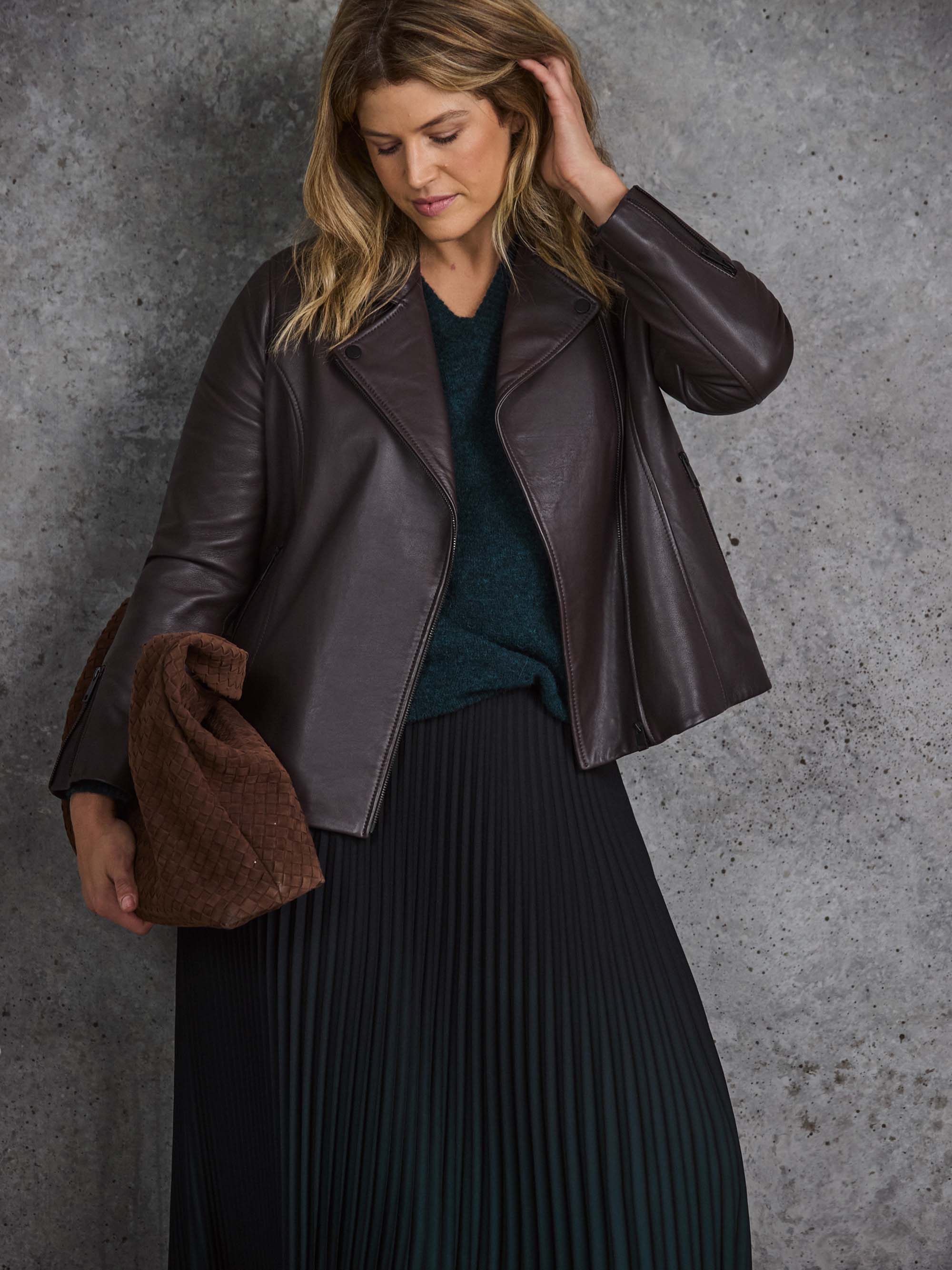 Chocolate Leather Jacket - Image 4