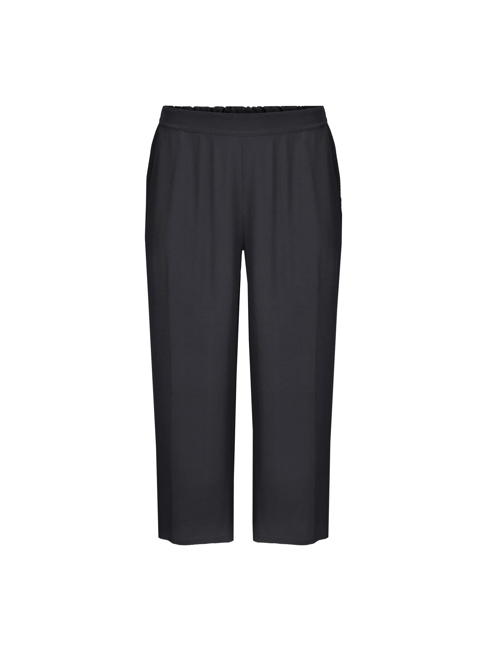 Black Cropped Trousers With Pocket - Image 4