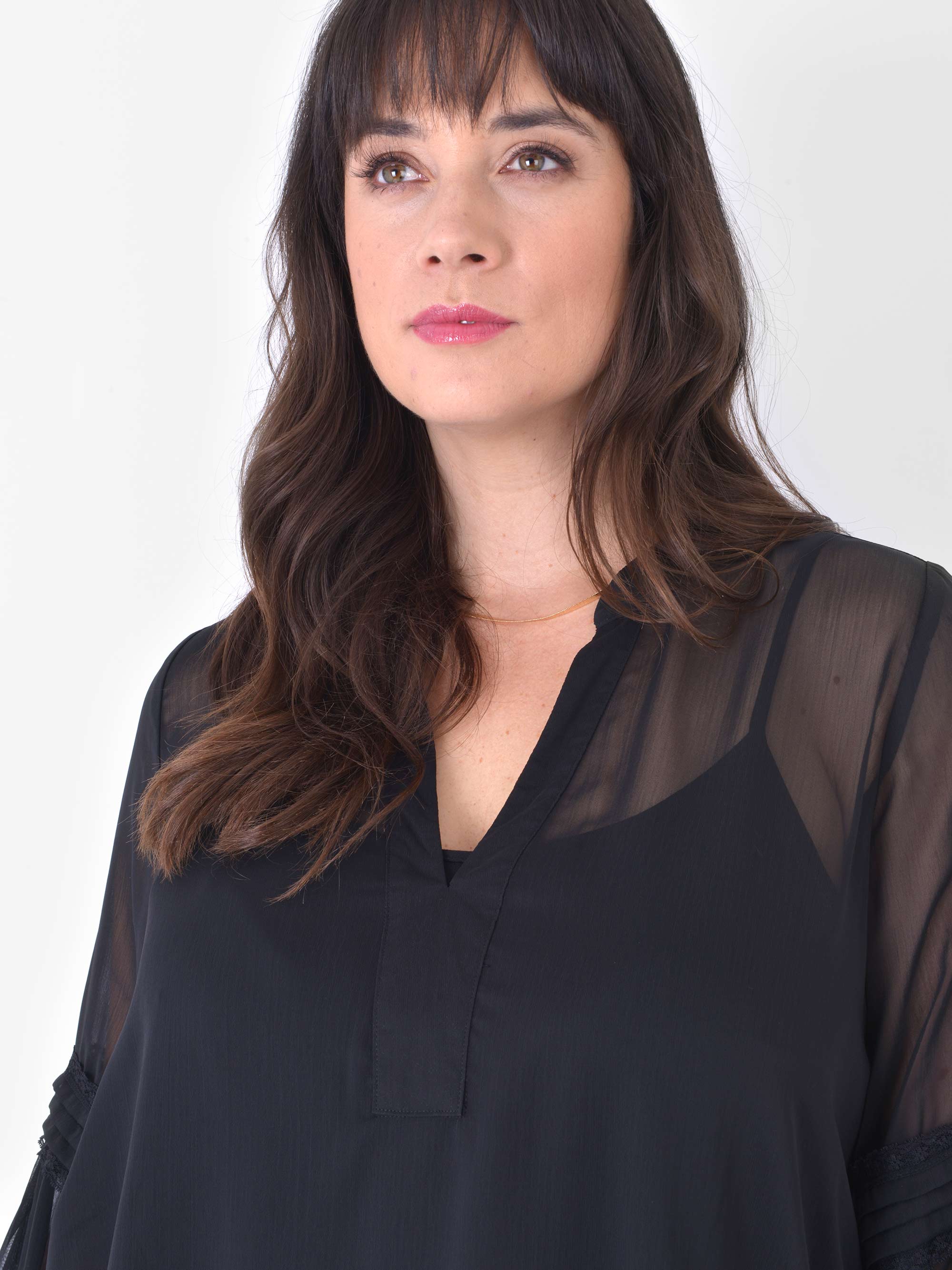 Black Spot Pleat Sleeve Blouse - Image 12