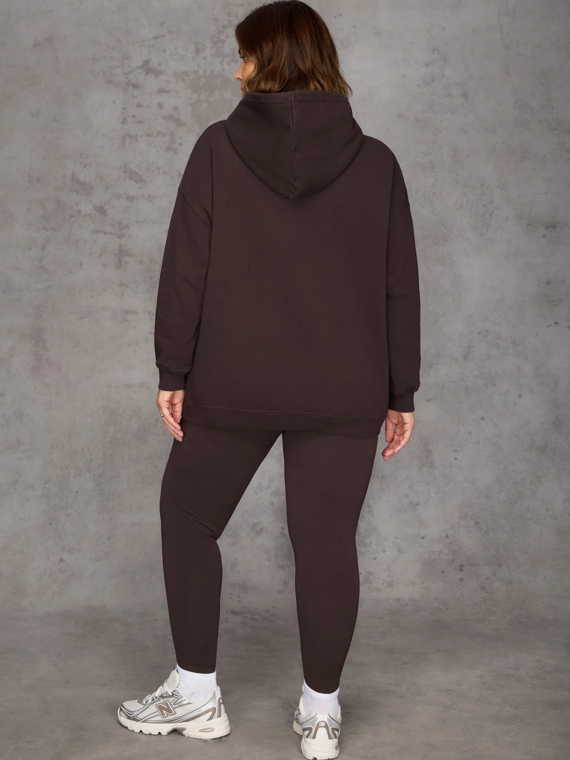 Chocolate Brown Relaxed Hooded Sweatshirt - Image 4