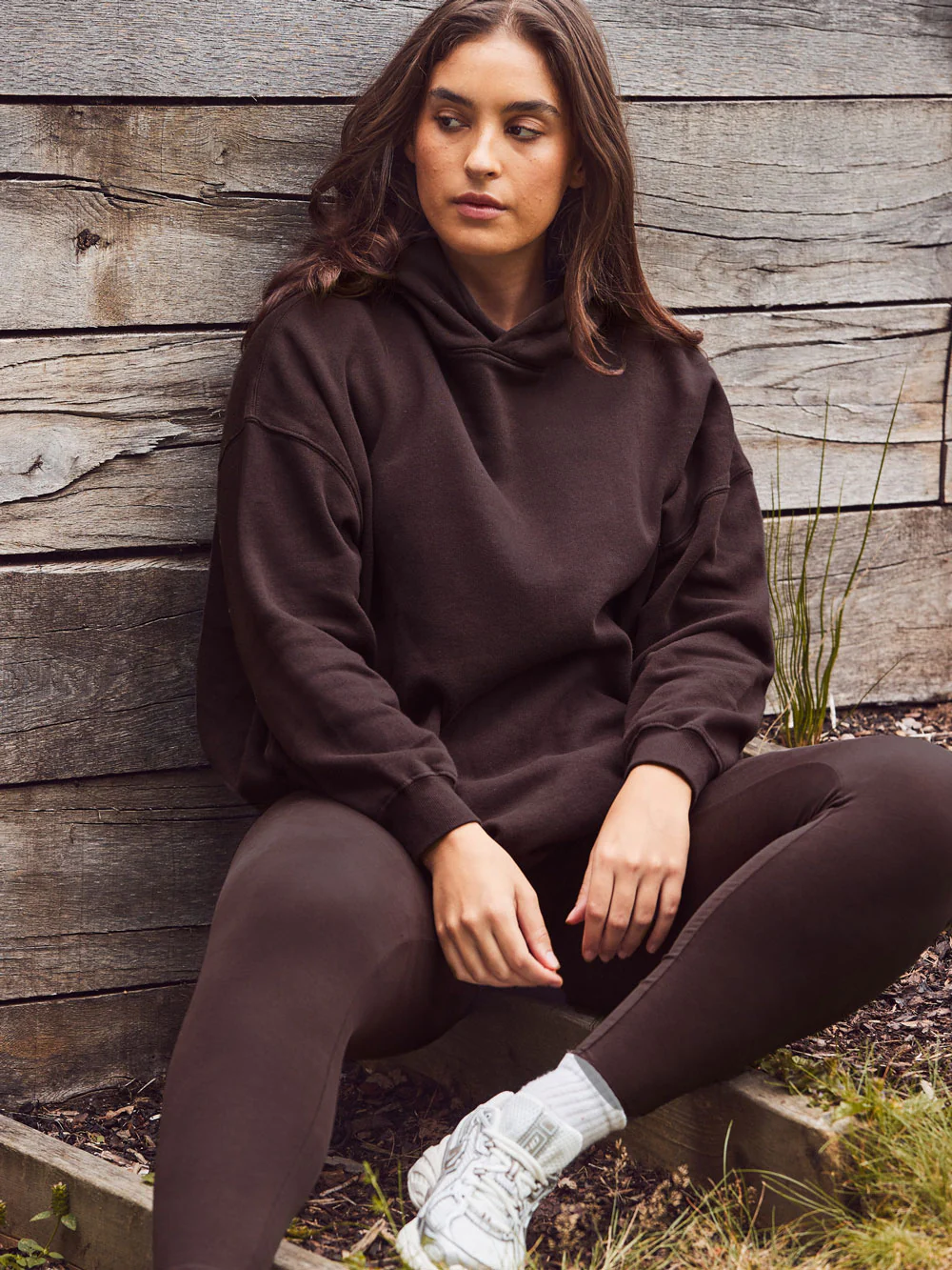 Chocolate Brown Relaxed Hooded Sweatshirt - Image 5