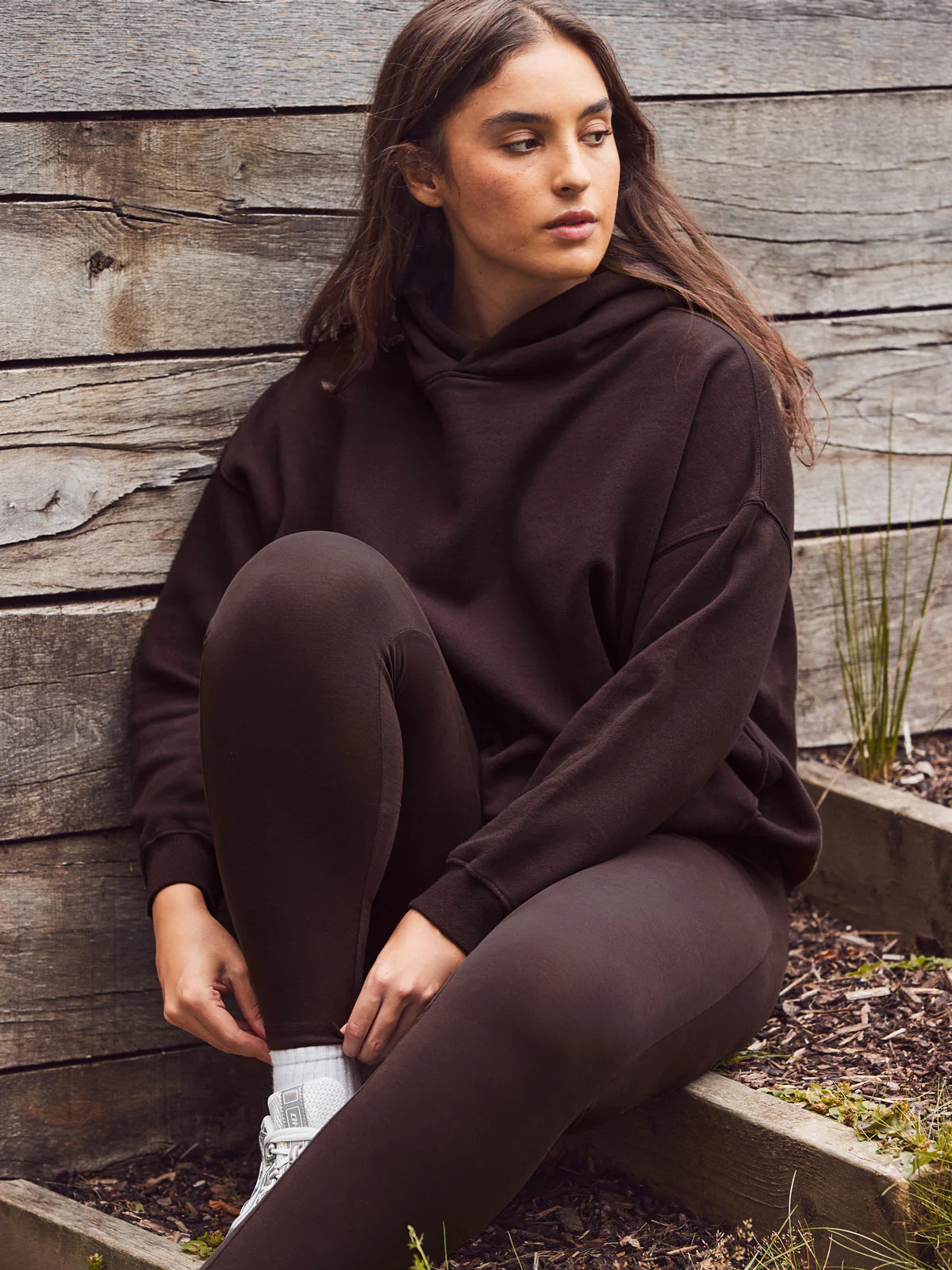Chocolate Brown Relaxed Hooded Sweatshirt - Image 6