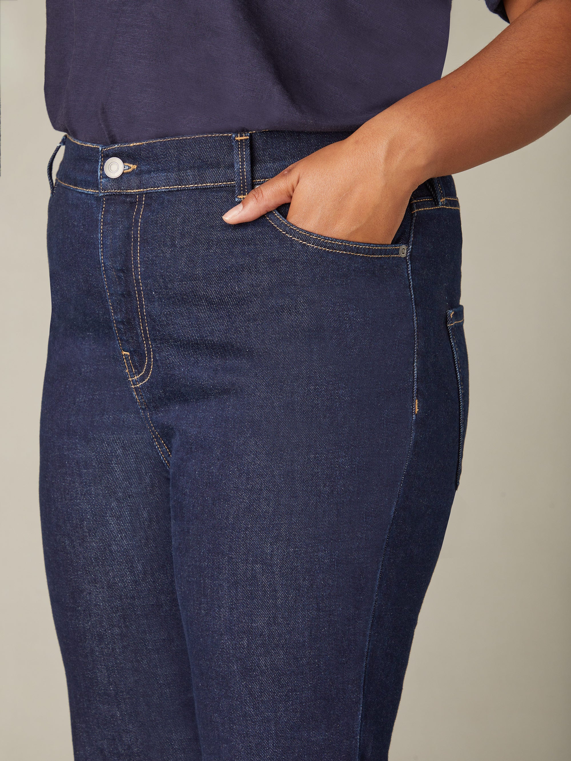 Dark Indigo Bootcut Comfort Jeans - Image 3