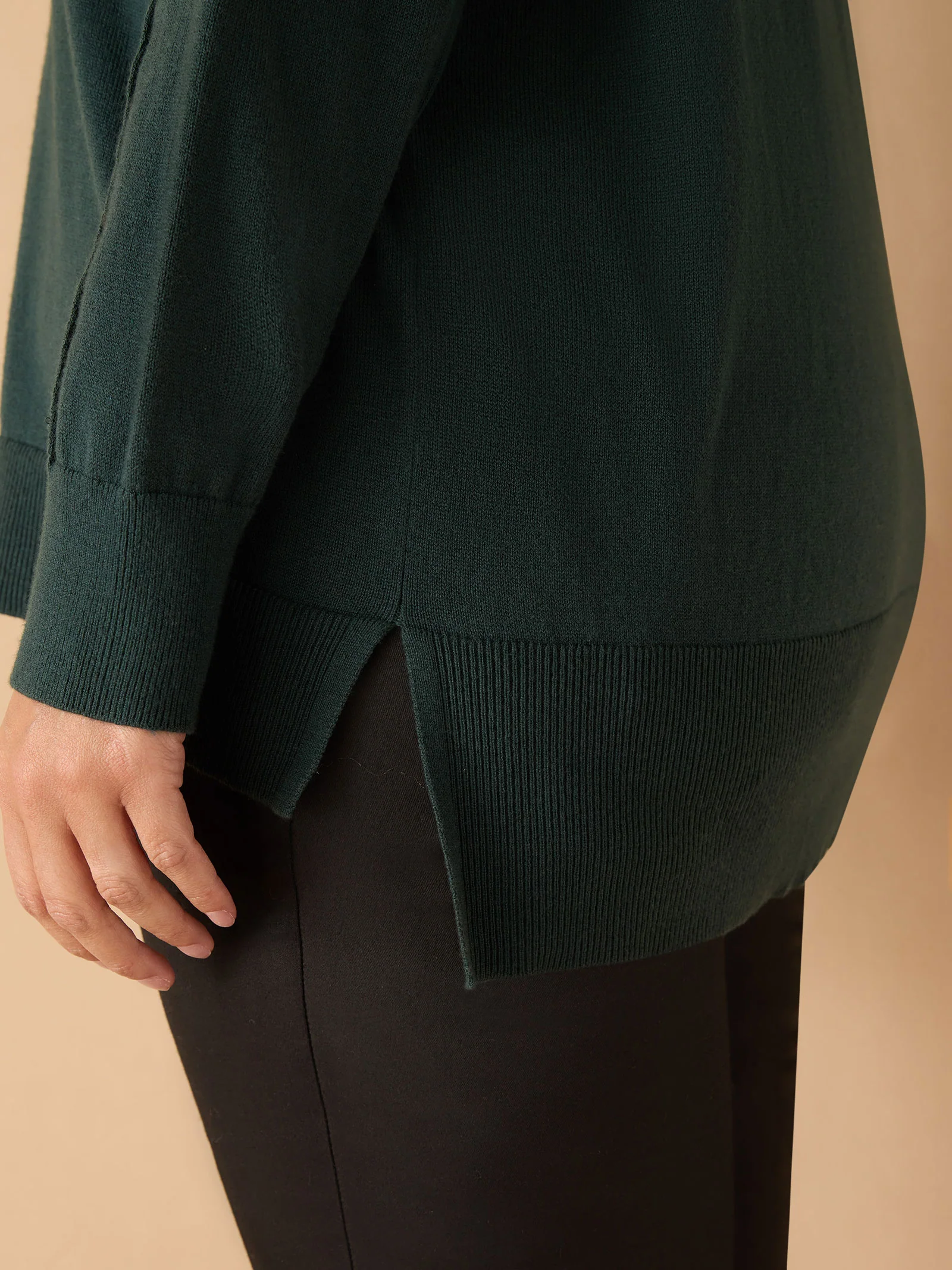Deep Green Roll Neck Knit Jumper - Image 5