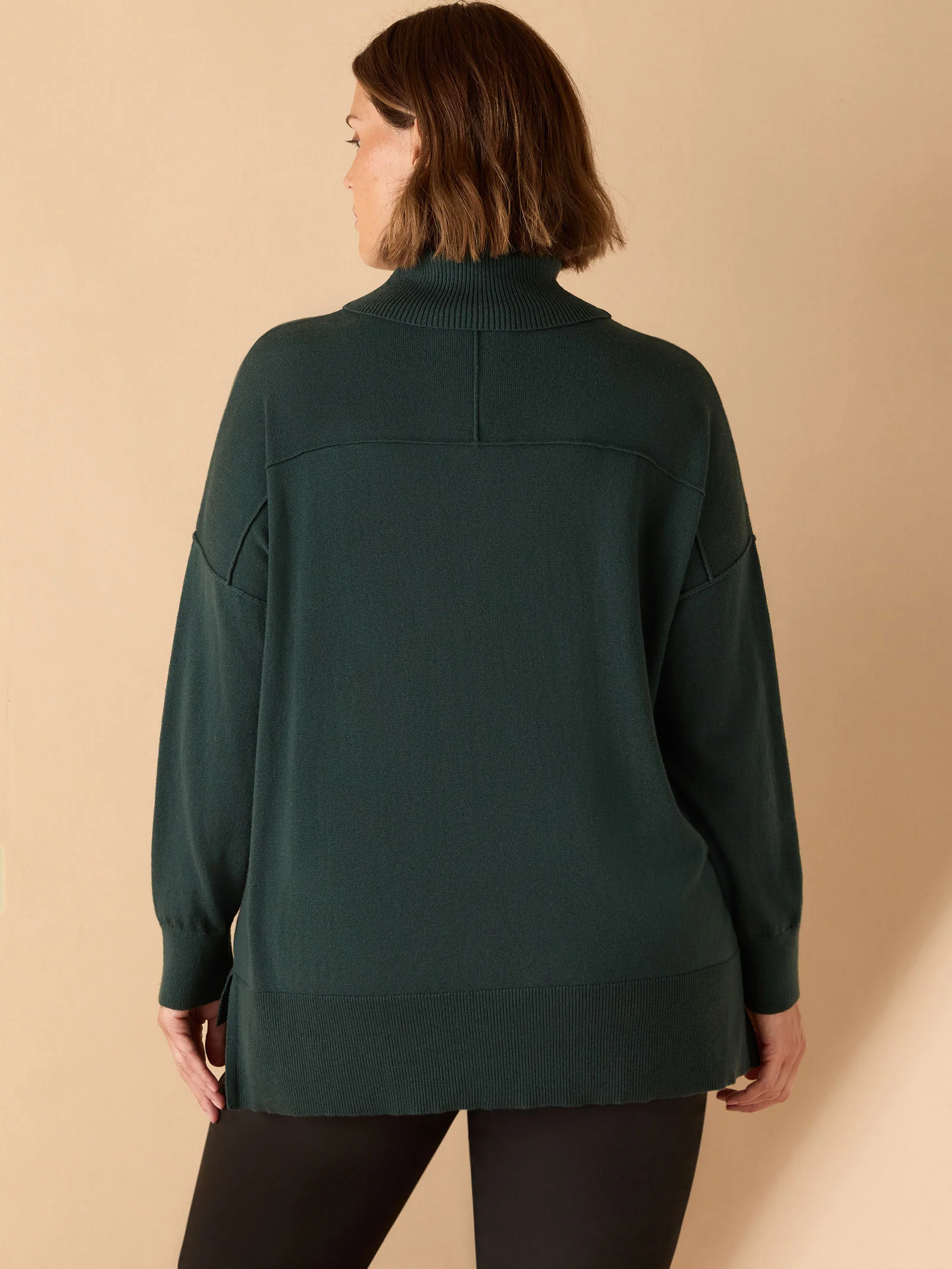 Deep Green Roll Neck Knit Jumper - Image 6