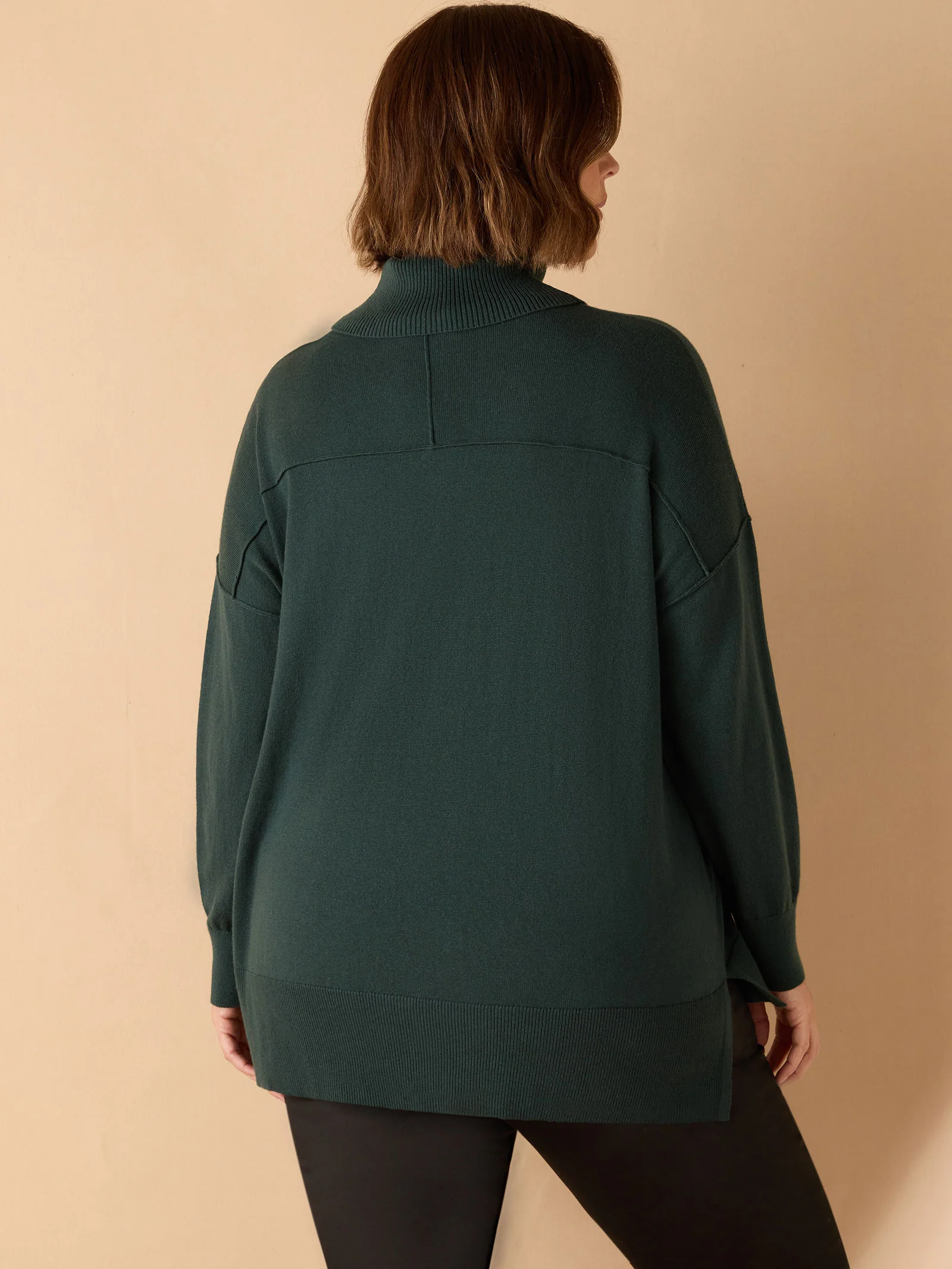Deep Green Roll Neck Knit Jumper - Image 7