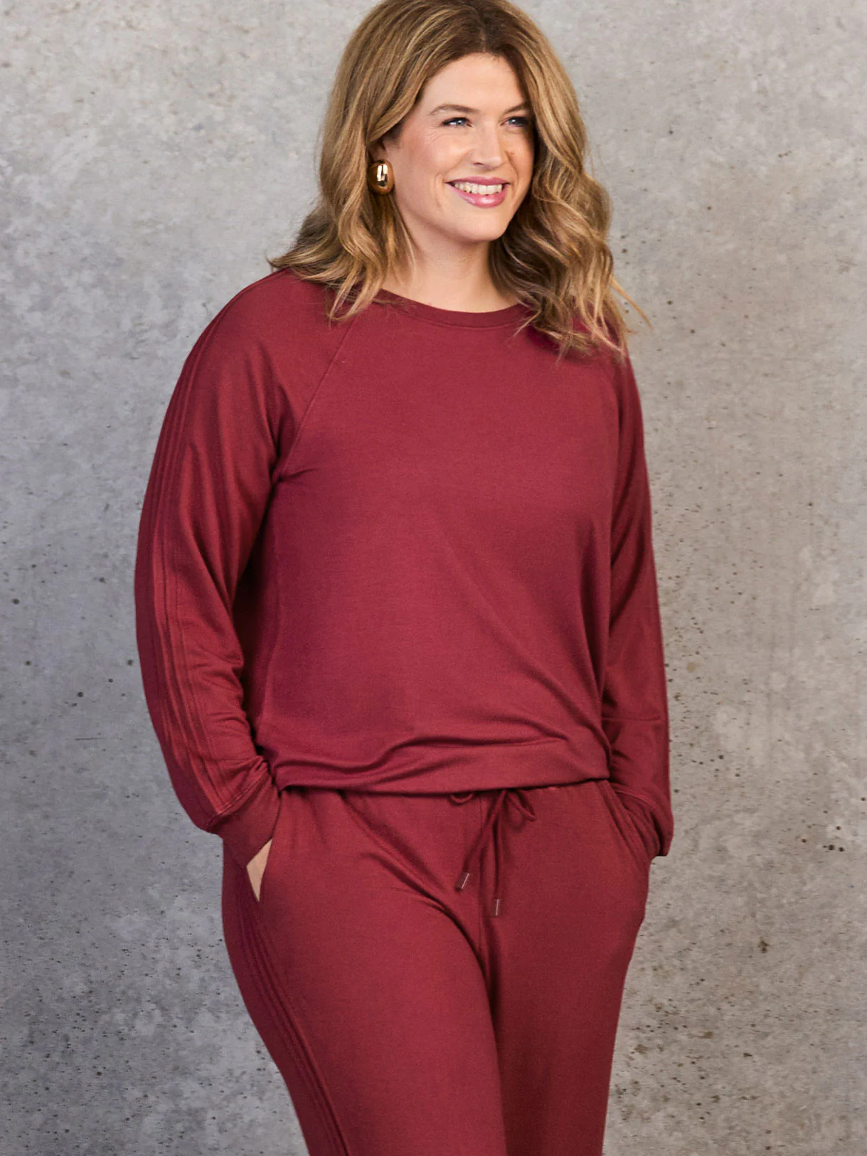 Deep Red Modal Blend Drawstring Trouser - Image 7