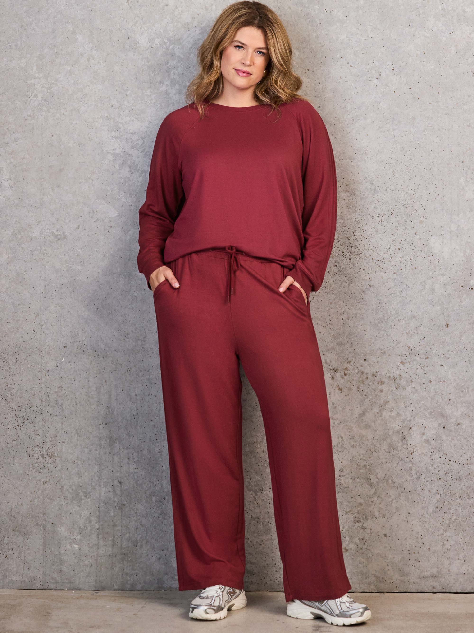 Deep Red Modal Blend Drawstring Trouser - Image 6