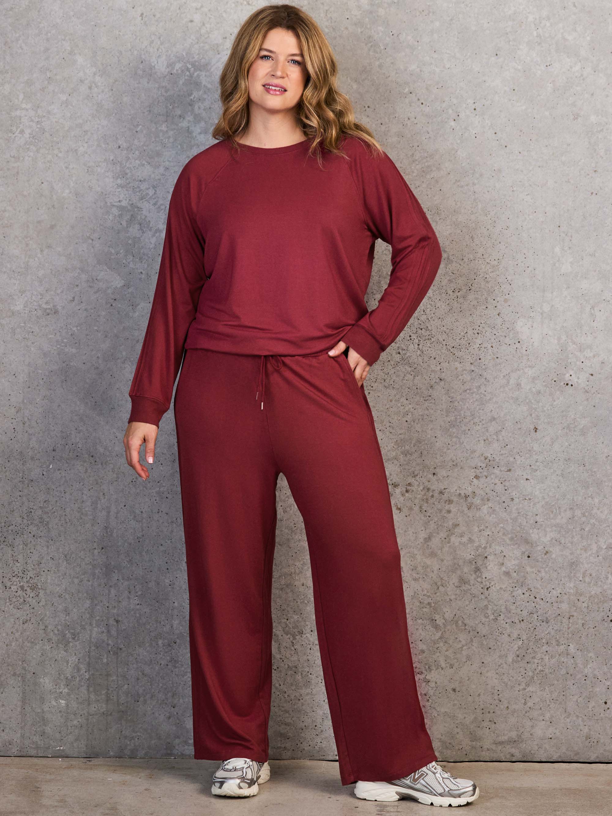 Deep Red Modal Blend Crew Neck Sweatshirt - Image 6