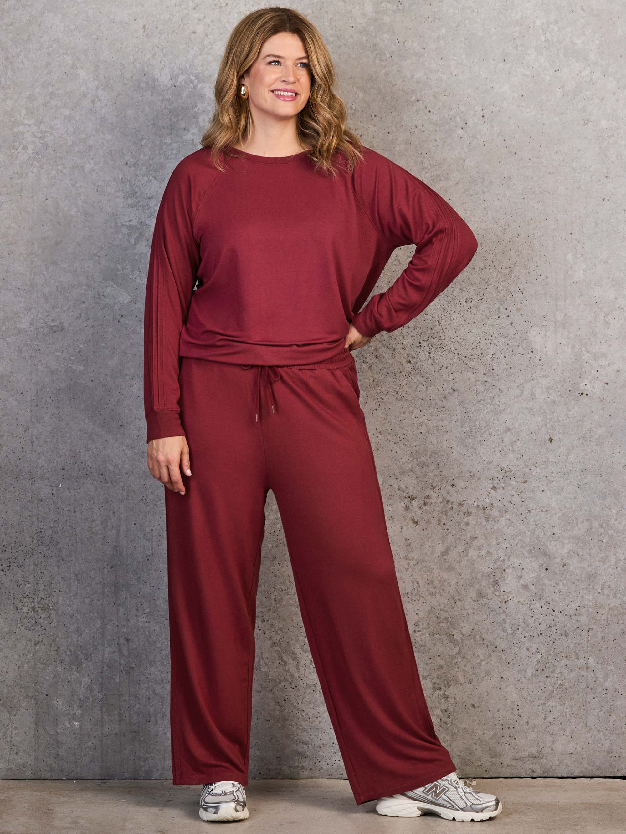 Deep Red Modal Blend Drawstring Trouser - Image 4