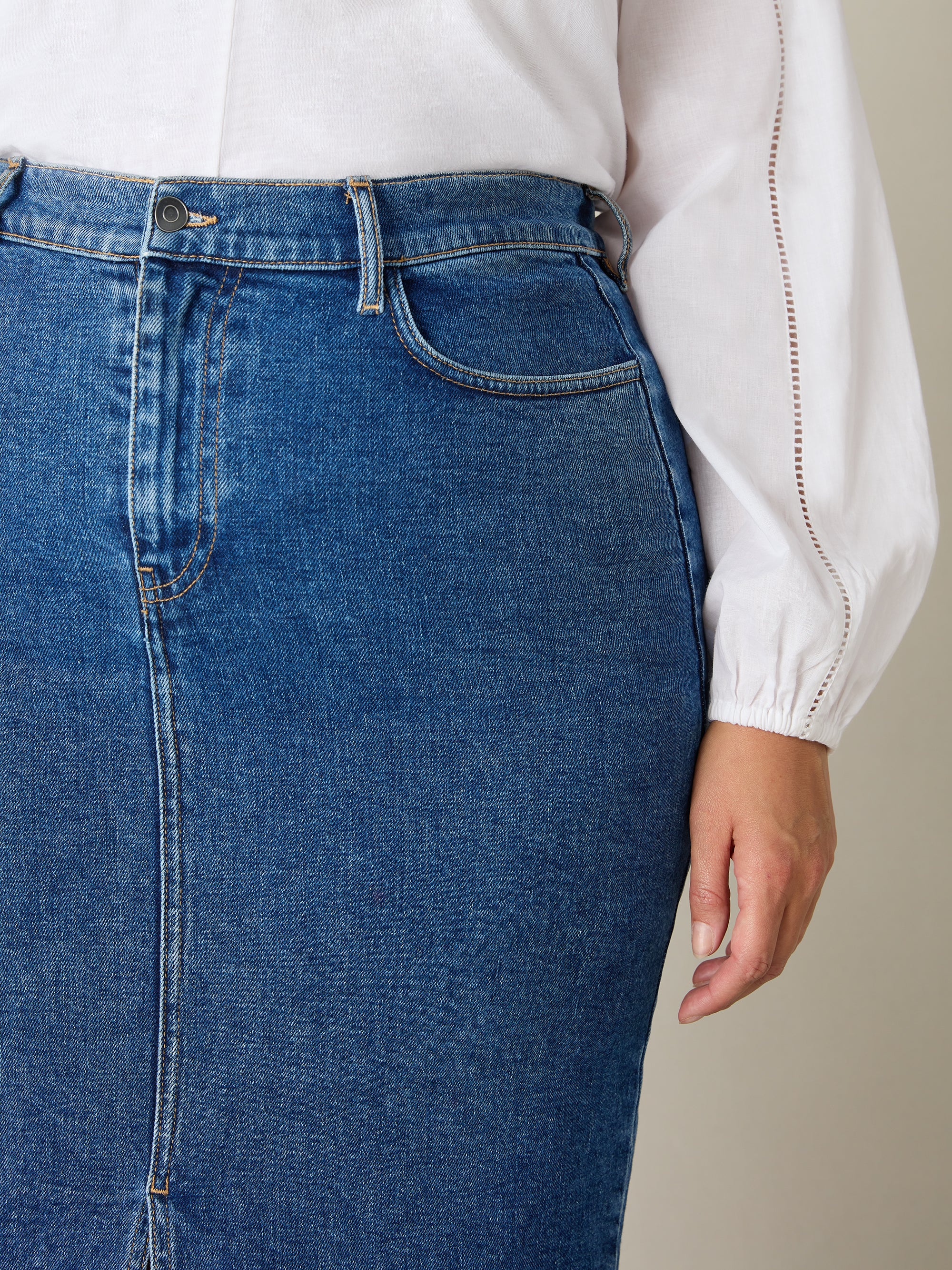 Denim Midi Skirt - Image 5