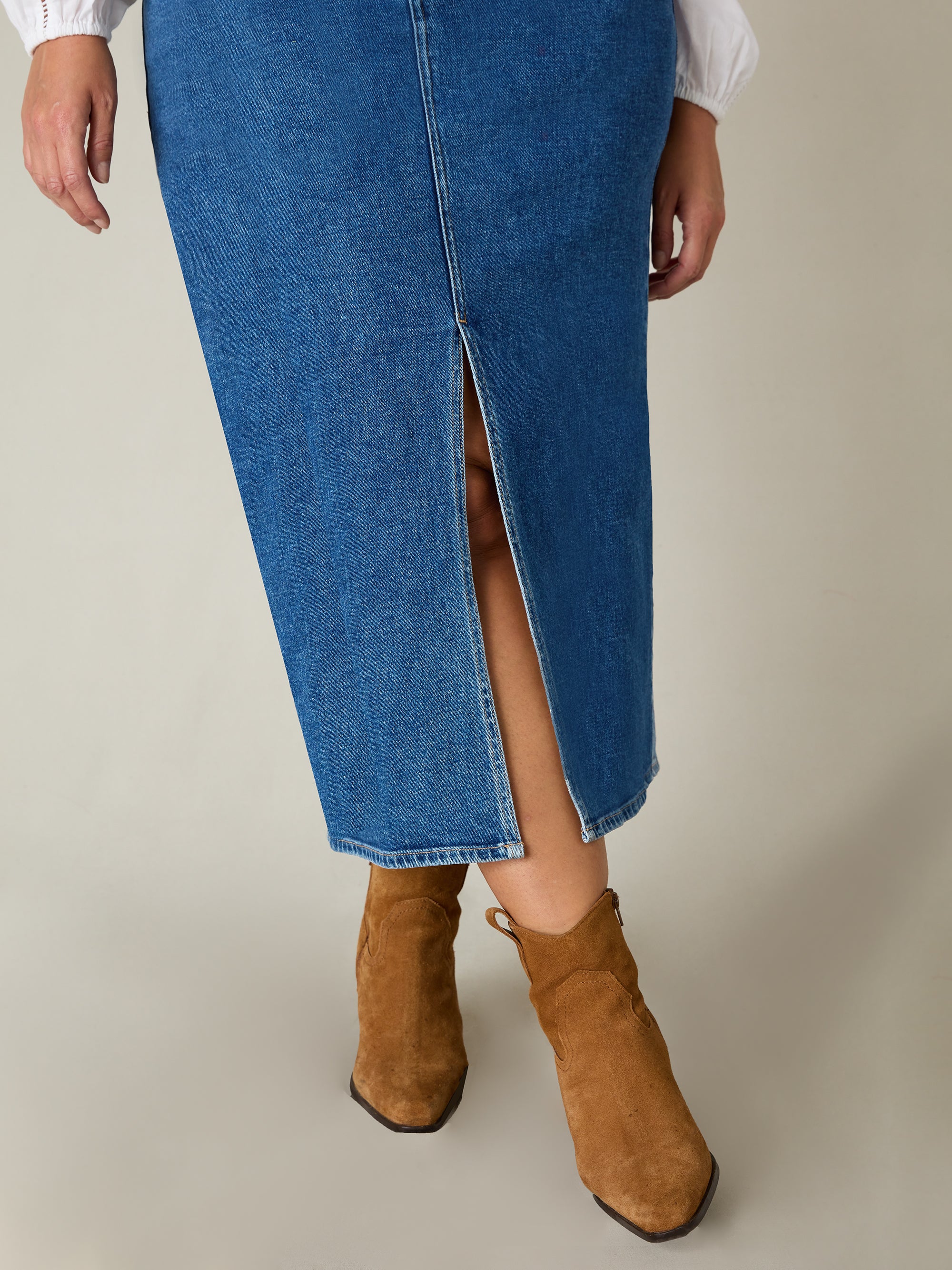 Denim Midi Skirt - Image 6
