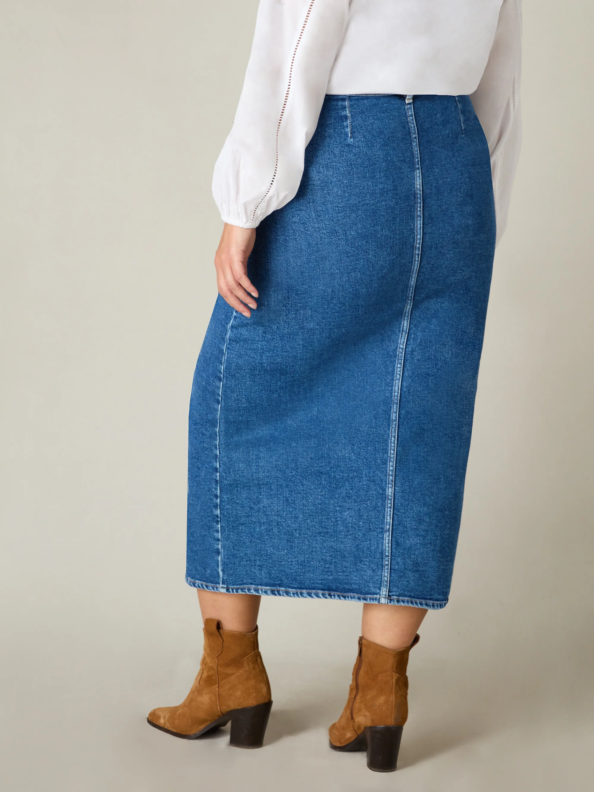 Denim Midi Skirt - Image 8
