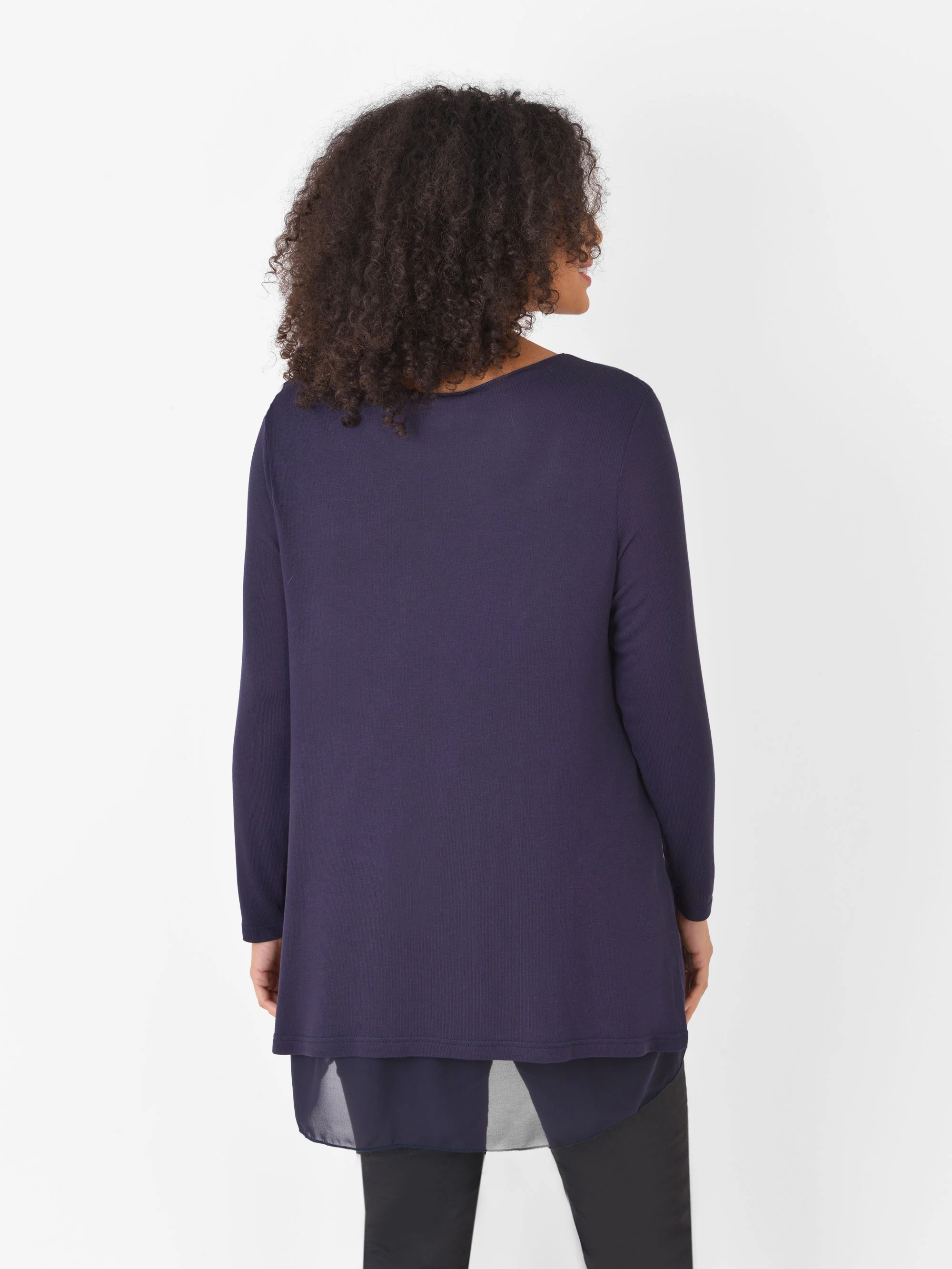 Blue Double Layered V Neck Top - Image 2