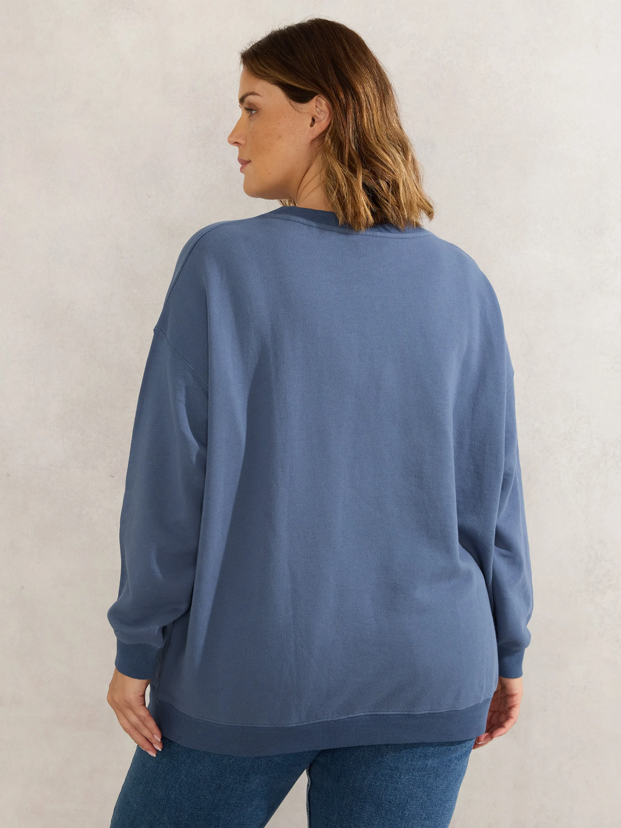 Dusty Blue Oversized Live Sweatshirt - Image 3