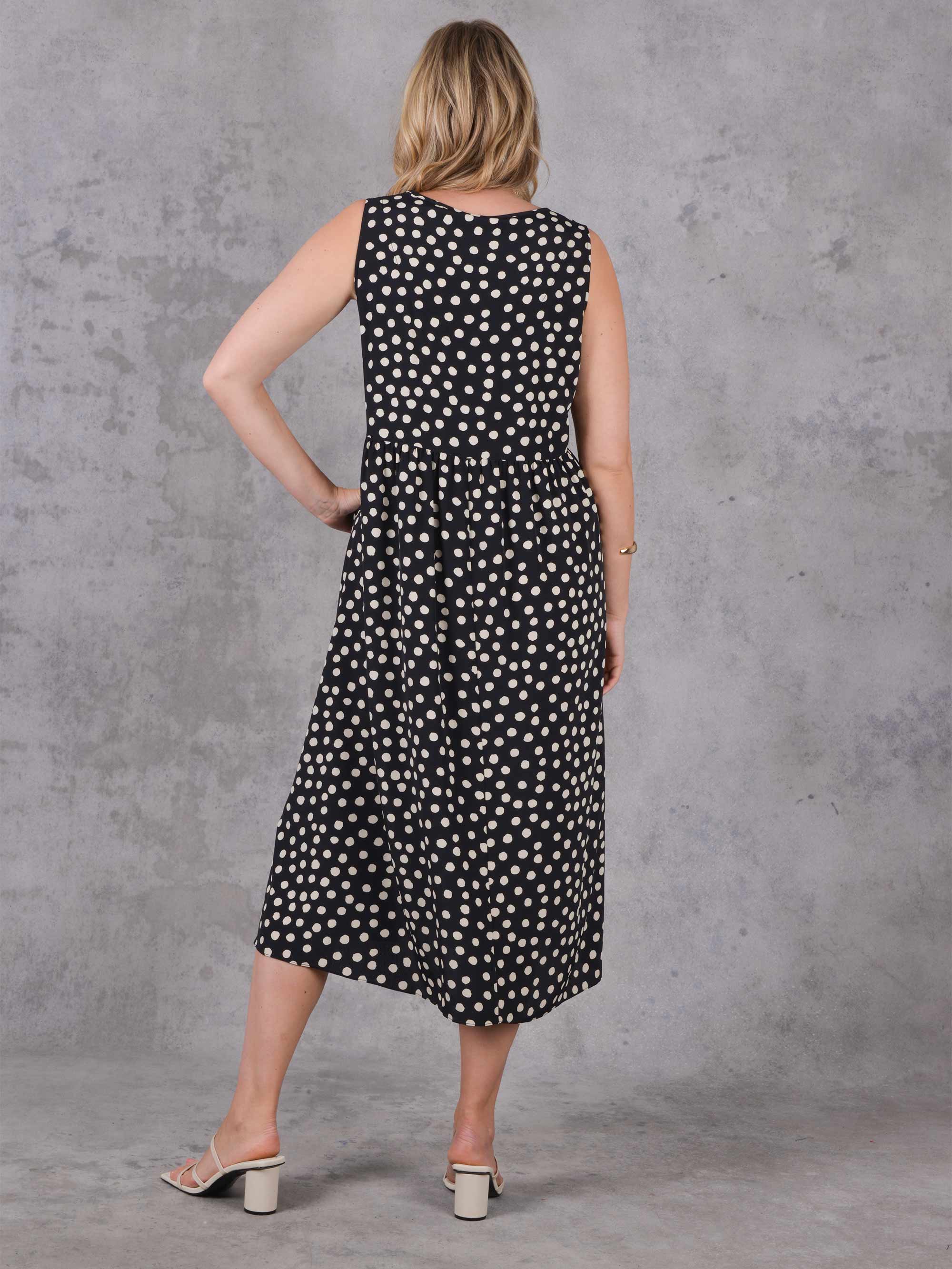 Mono Spot Empire Seam Midi Dress - Image 2